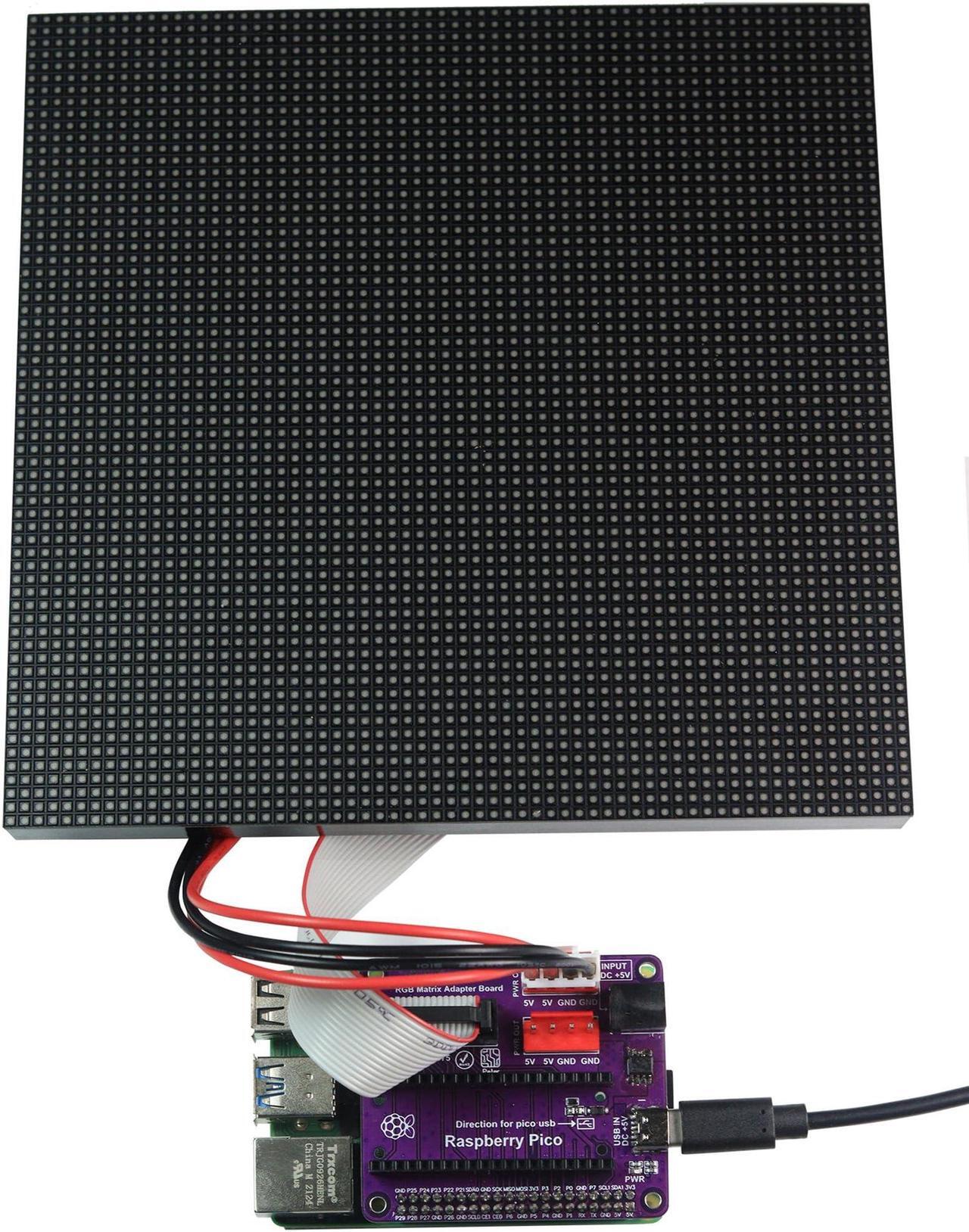 Main image of Xicoolee RGB Full-Color LED Matrix Panel for Raspberry Pi/Arduino/ESP32 3mm Pitch 64x64 4096 Individual RGB LEDs Brightness Adjustable with Adapter for Directly Plug