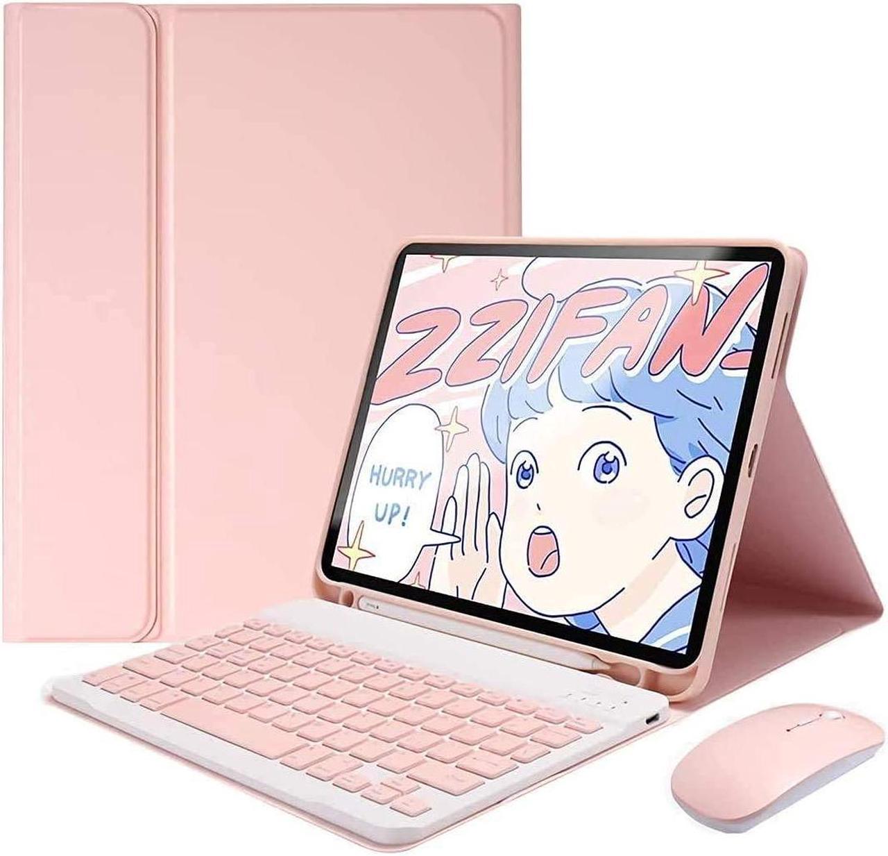 Main image of iPad Mini 5 Keyboard Case+ Mouse Detachable Wireless Bluetooth Keyboard Pencil Holder Slim Leather Smart Cover for iPad Mini 5th Gen 2019 (iPad Mini 5, Pink)