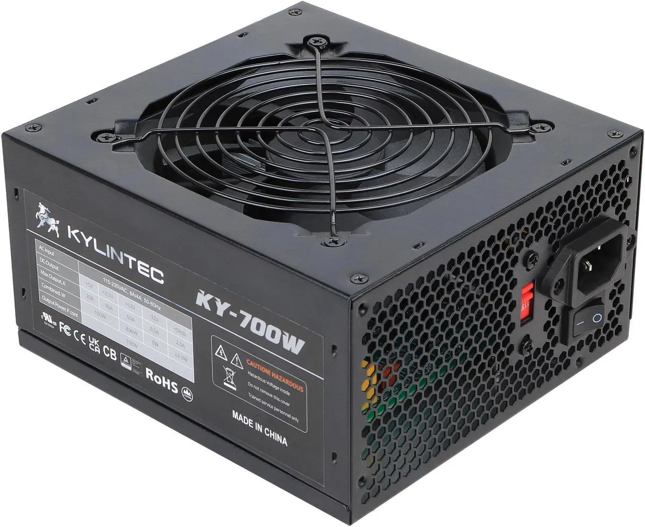 Main image of 700w Power Supply Non-Modular ATX PSU with 6+2 Pin Connectors PFC Protection and 120mm Silent Fan Gaming PSU KY-700 Black