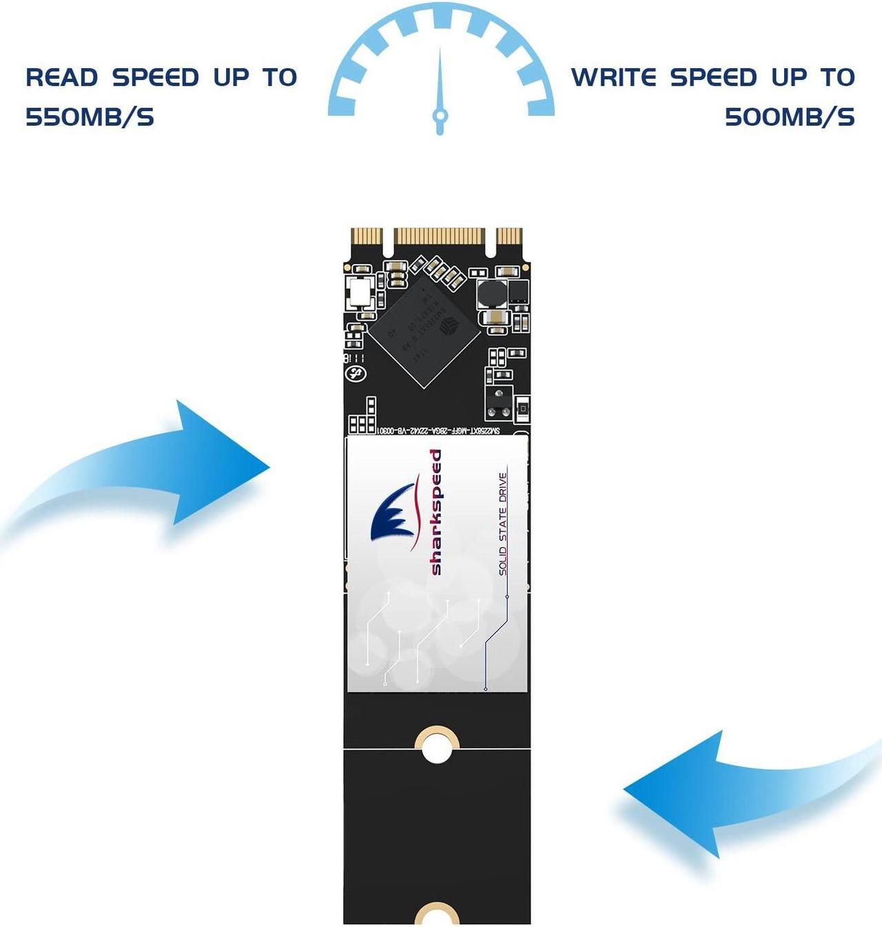 Alt view image 2 of 5 - 256GB Internal SSD M.2 2280 NGFF SHARKSPEED Plus 3D NAND SATA III 6 Gb/s,Internal Solid State Drive for Notebooks Desktop PC (M.2 2280 256GB)