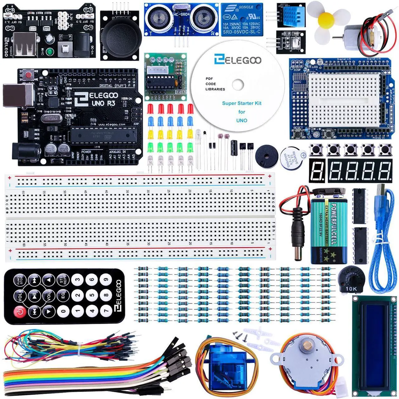 Alt view image 2 of 5 - ELEGOO UNO Project Super Starter Kit & ELEGOO Upgraded 37 in 1 Sensor Modules Kit