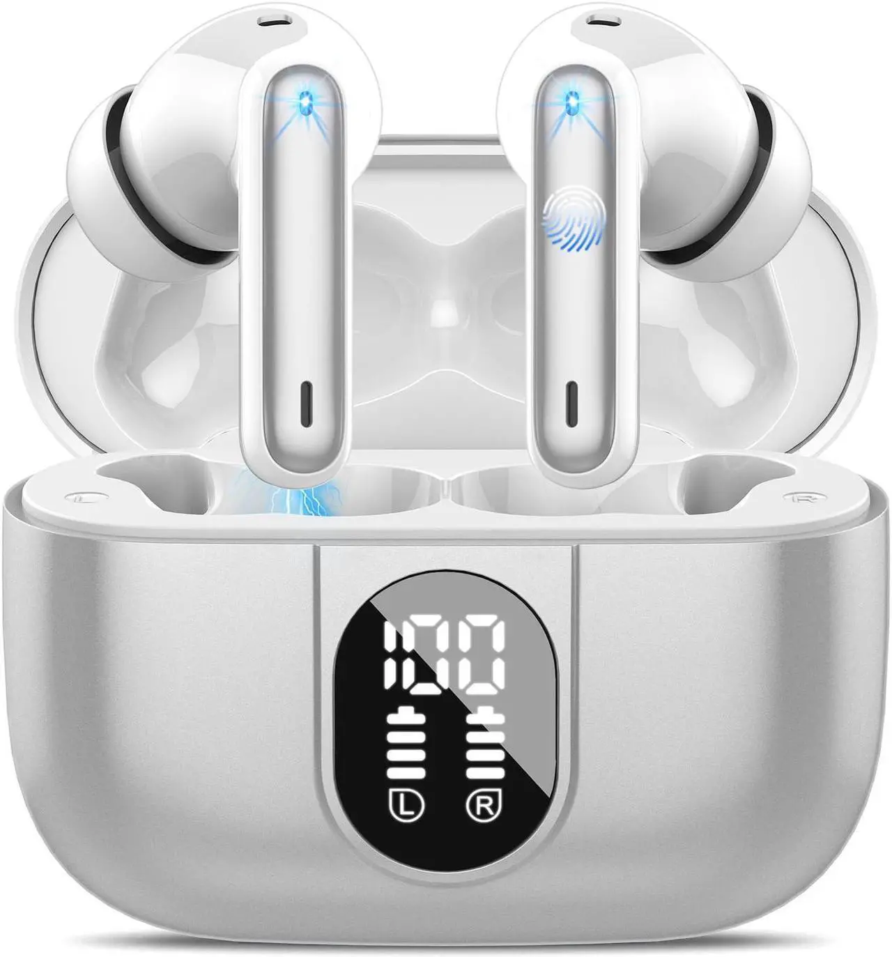 Main image of Wireless Earbuds, Bluetooth Headphones HiFi Stereo, 40H Playtime in-Ear Earbud, 2024 Bluetooth 5.3 Earbuds with LED Power Display, IP7 Waterproof Wireless Earphones Sport Headset for Android iOS