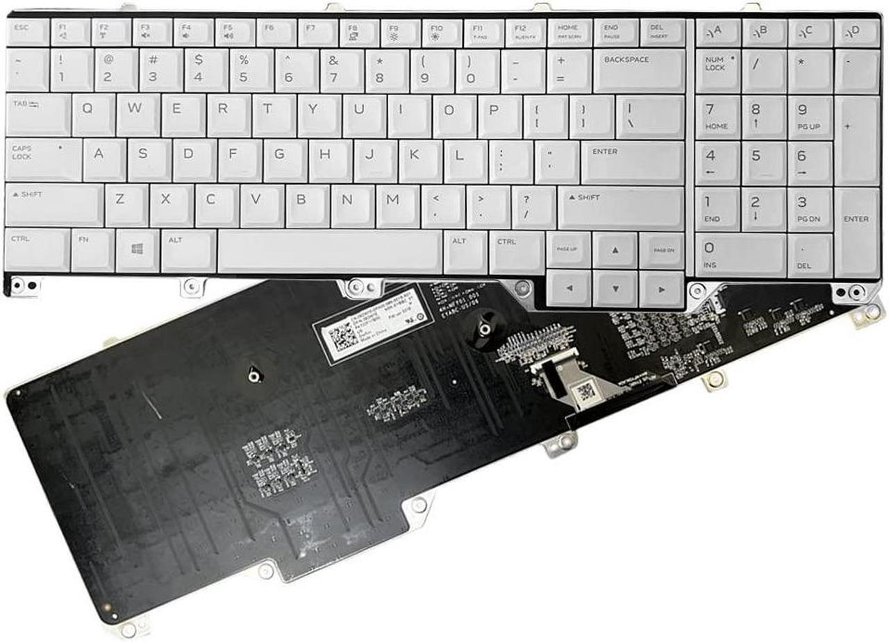 Main image of ZAHARA Laptop RGB Keyboard US English with Backlit Replacement for DELL Alienware Area 51M R1 AWAR51M-7350WHT 07FJHC / Alienware 17 R5 062W10 62W10 PK132F11B00 NSK-EYBBC