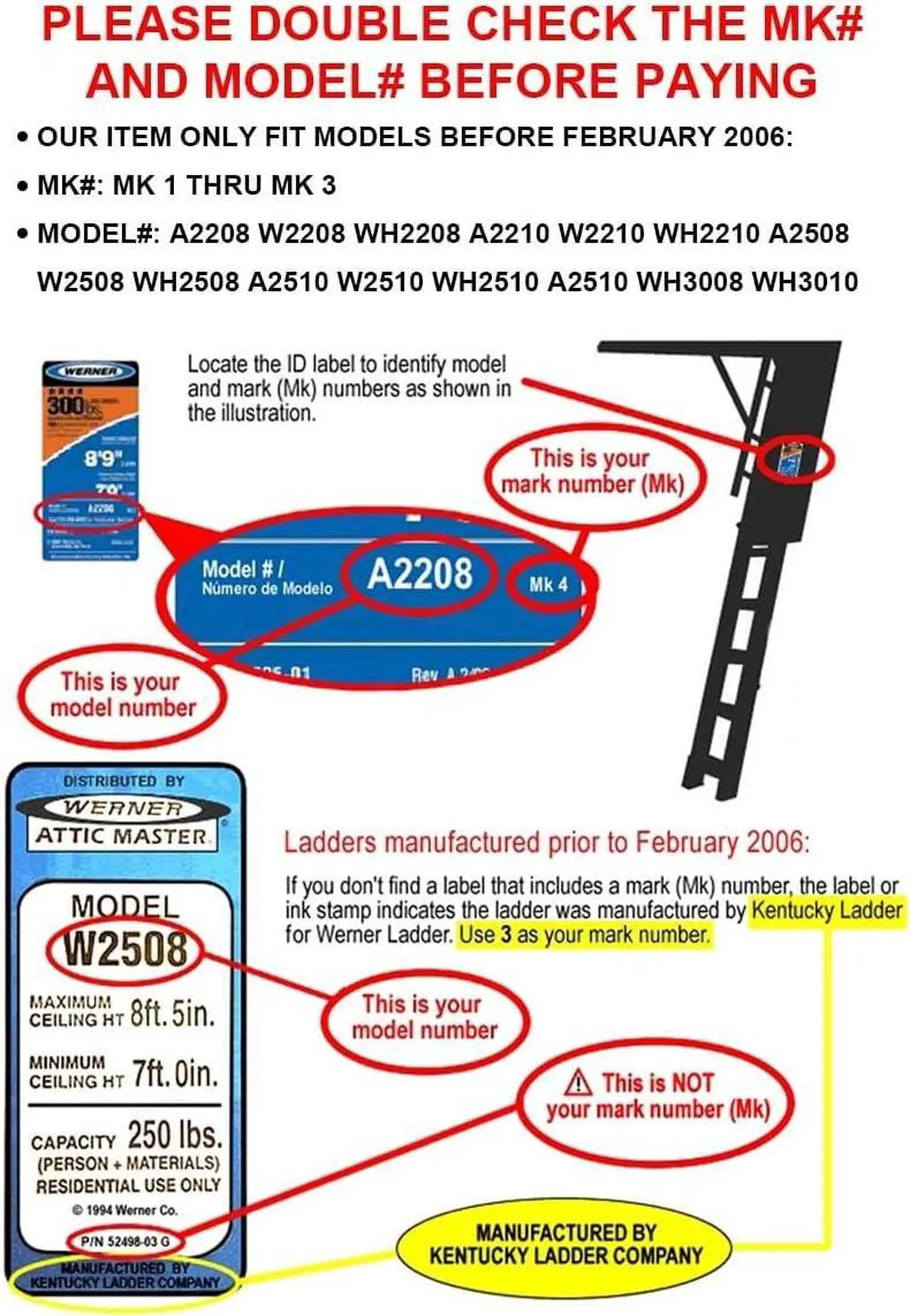 Alt view image 6 of 7 - Ecotric  Attic Ladder Spreader Hinge Arms Compatible with 2006 and Older Werner Models Mk 1 Thru Mk 3, A2208 A2210 A2508 A2510 W2208 W2210 W2508 W2510 WH2208 WH2210 WH2508 WH2510 WH3008 WH3010