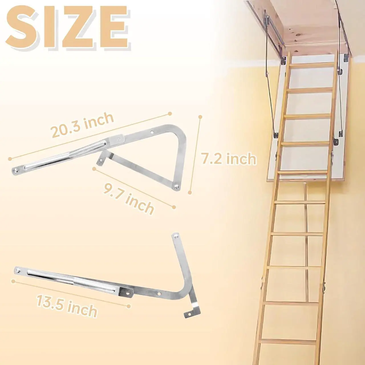 Alt view image 2 of 7 - Ecotric  Attic Ladder Spreader Hinge Arms Compatible with 2006 and Older Werner Models Mk 1 Thru Mk 3, A2208 A2210 A2508 A2510 W2208 W2210 W2508 W2510 WH2208 WH2210 WH2508 WH2510 WH3008 WH3010