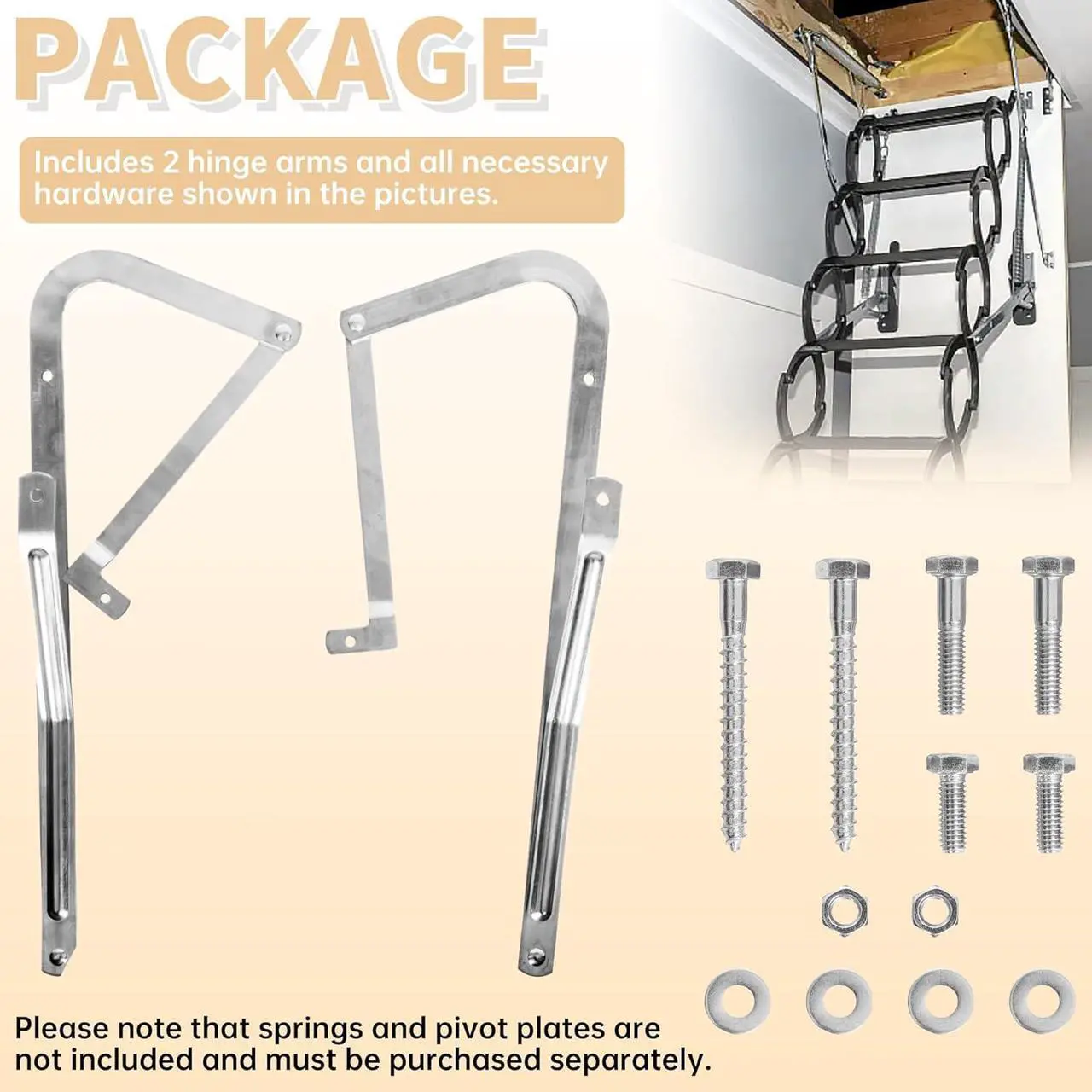 Alt view image 7 of 7 - Ecotric  Attic Ladder Spreader Hinge Arms Compatible with 2006 and Older Werner Models Mk 1 Thru Mk 3, A2208 A2210 A2508 A2510 W2208 W2210 W2508 W2510 WH2208 WH2210 WH2508 WH2510 WH3008 WH3010