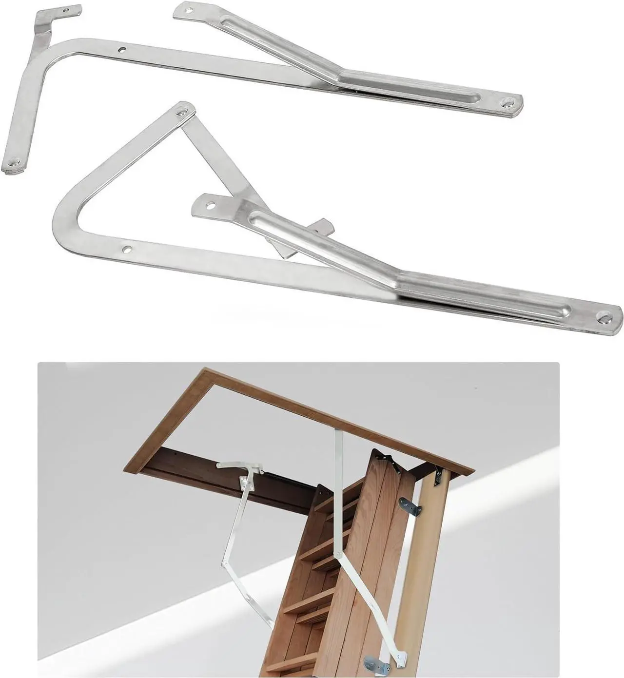 Main image of Ecotric  Attic Ladder Spreader Hinge Arms Compatible with 2006 and Older Werner Models Mk 1 Thru Mk 3, A2208 A2210 A2508 A2510 W2208 W2210 W2508 W2510 WH2208 WH2210 WH2508 WH2510 WH3008 WH3010