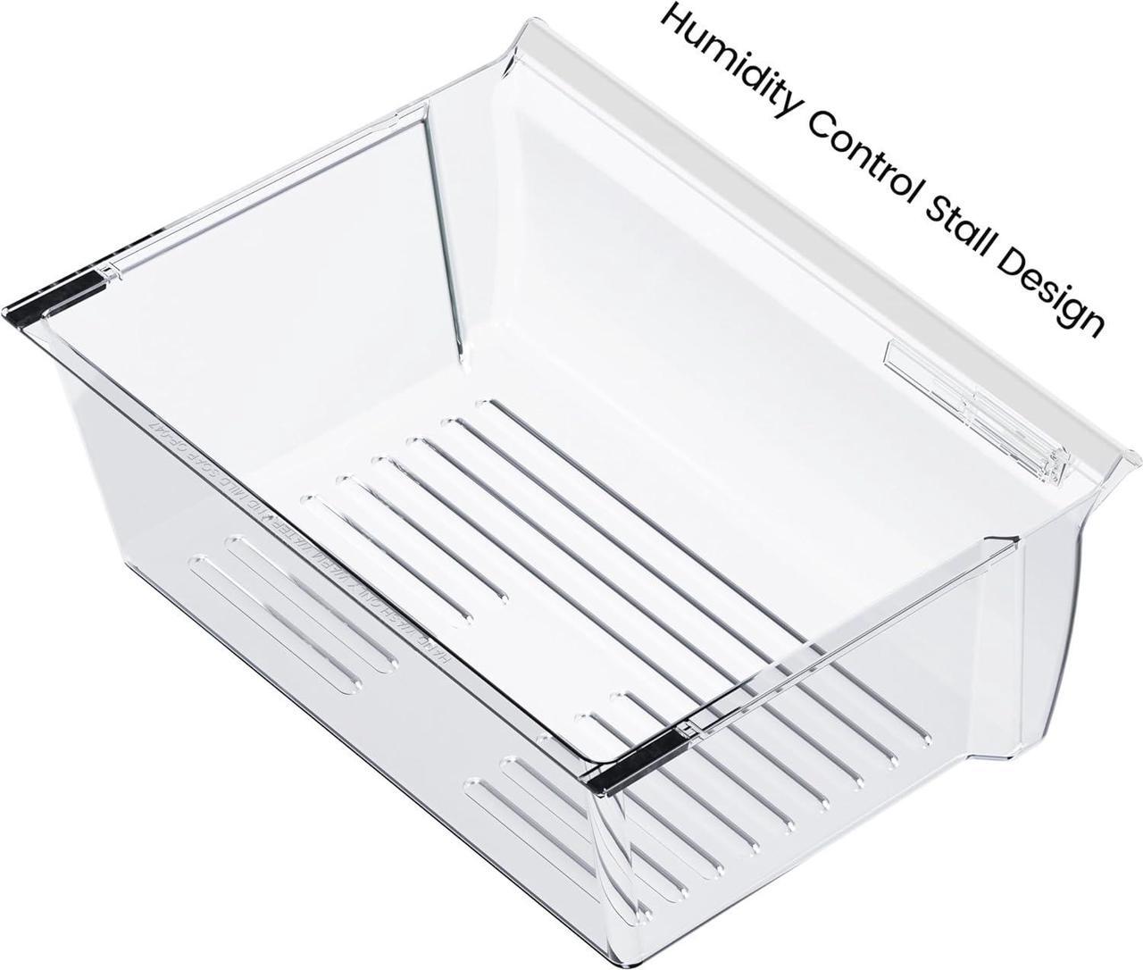 Alt view image 7 of 7 - Ecotric 2188656 Replacement Crisper Drawer Compatible with Whirlpool Kenmore Refrigerator Upper Bin with Humidity Control Plastic(PS) Clear