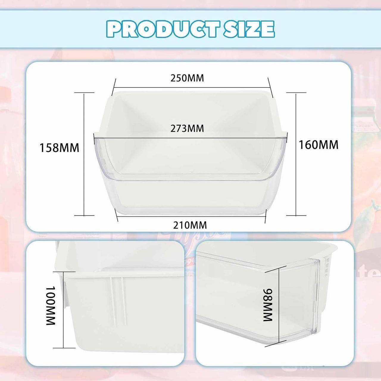 Alt view image 2 of 7 - Ecotric DA97-12935A Refrigerator Door Shelf Bin Compatible with Samsung RF220NCTABC RF220NCTASP RF220NCTASR RF220NCTAWW Refrigerator White+Clear Plastic