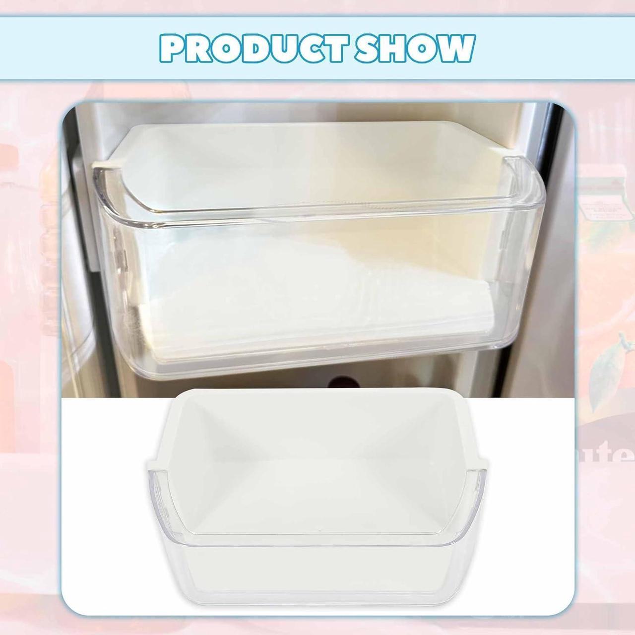 Alt view image 4 of 7 - Ecotric DA97-12935A Refrigerator Door Shelf Bin Compatible with Samsung RF220NCTABC RF220NCTASP RF220NCTASR RF220NCTAWW Refrigerator White+Clear Plastic