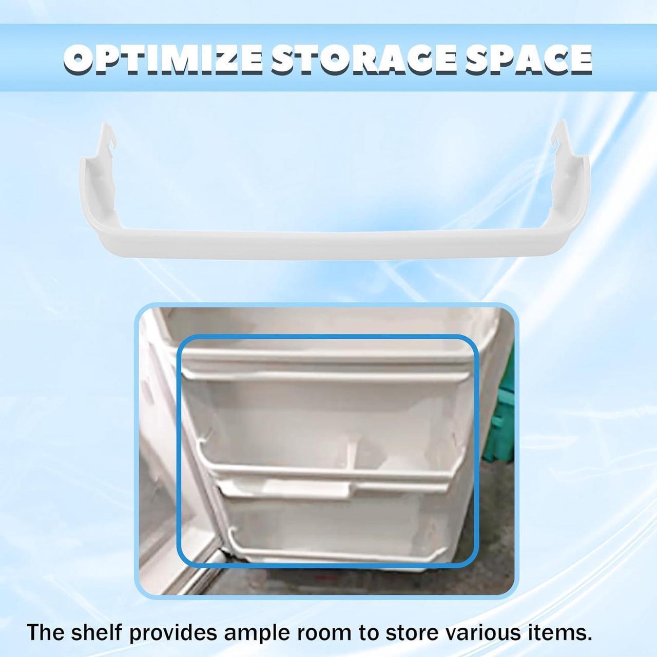 Alt view image 4 of 7 - Ecotric 240338001 AP2115859 240338005 Refrigerator Door Shelf Compatible with Frigidaire Kenmore Refrigerator 891049 AH429871 EA429871 PS429871 Replacement only ABS Plastic White Door Bin Shelf Rack