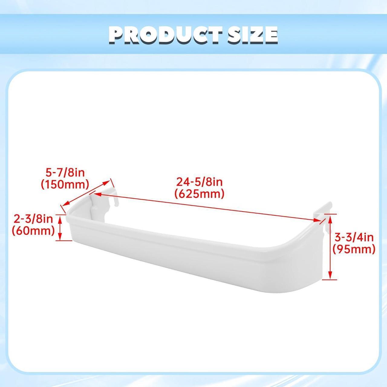 Alt view image 2 of 7 - Ecotric 240338001 AP2115859 240338005 Refrigerator Door Shelf Compatible with Frigidaire Kenmore Refrigerator 891049 AH429871 EA429871 PS429871 Replacement only ABS Plastic White Door Bin Shelf Rack