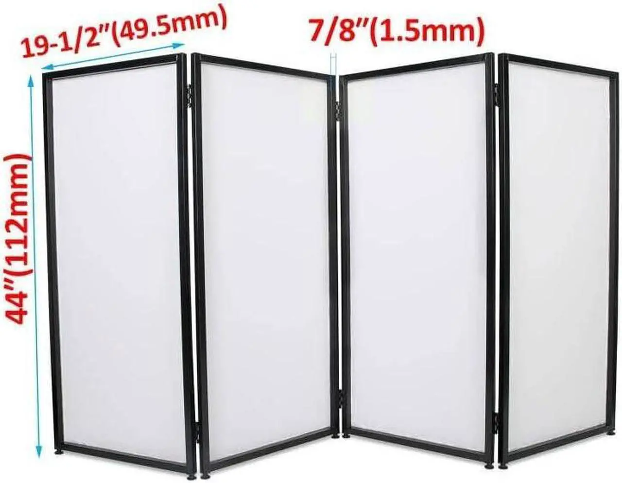 Alt view image 2 of 7 - Ecotric DJ Foldable Facade Portable Event Booth Screen White/Black Scrim Metal Frame Booth w/Travel Bag Case