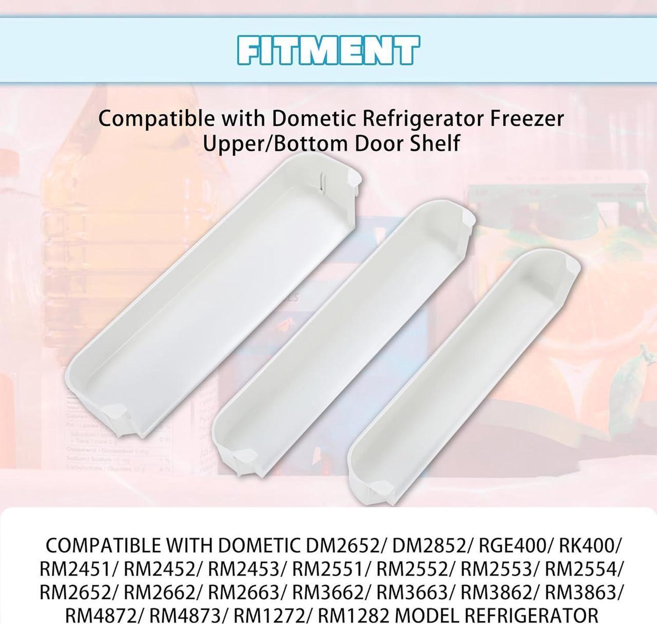 Alt view image 3 of 7 - Ecotric 29325760166 Replacement Refrigerator Door Shelf Kit Compatible with Dometic Refrigerator Freezer/Upper/Bottom Door Shelf