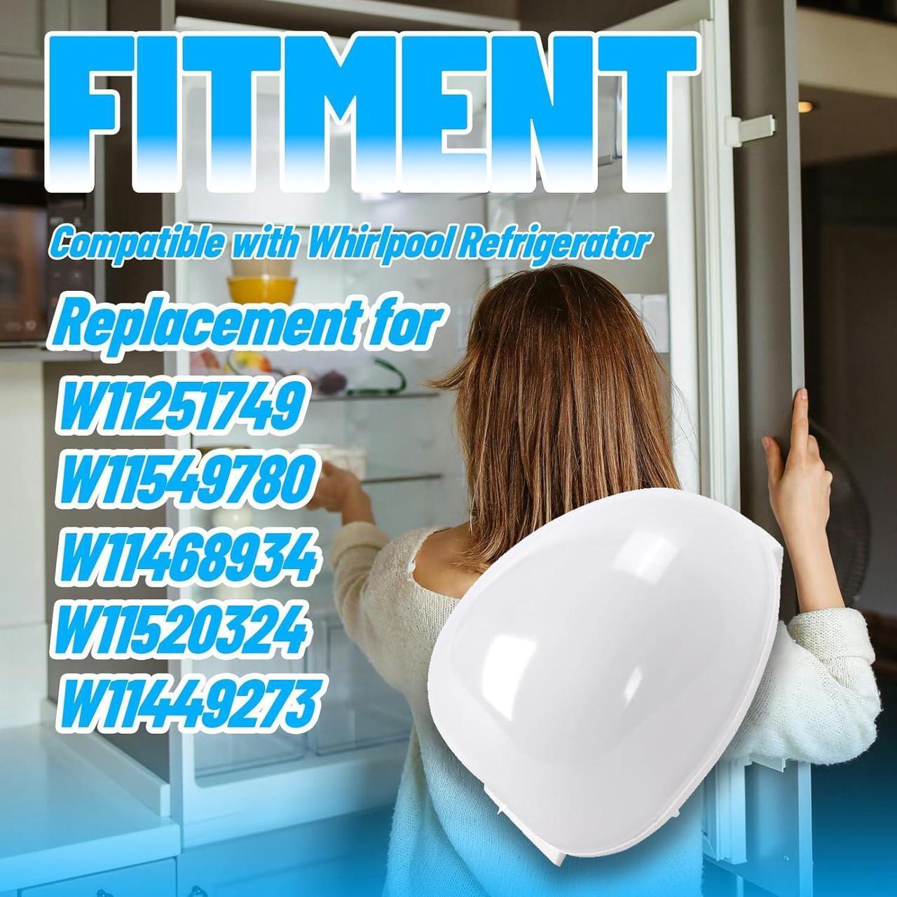 Alt view image 3 of 7 - Ecotric W11251749 Refrigerator LED Light Lamp Compatible with Whirlpool Refrigerator Replacement for W11549780 W11468934 W11520324 W11449273 - White Lens
