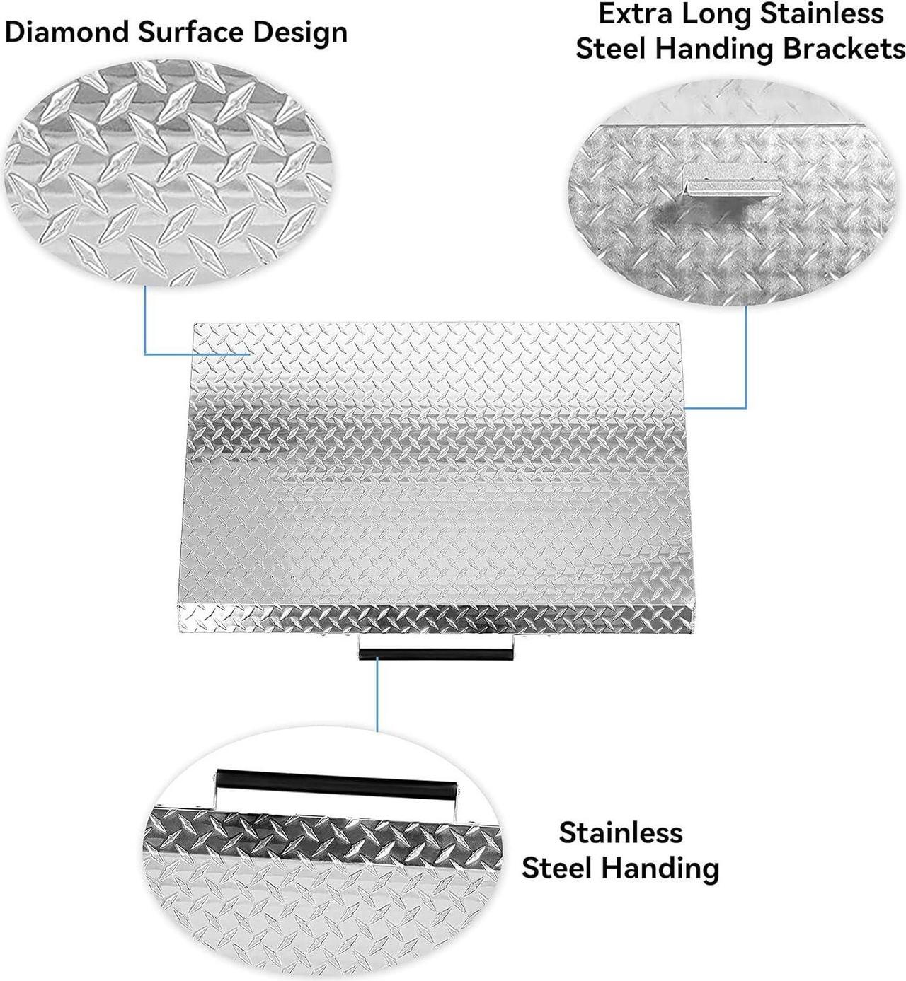Alt view image 5 of 7 - Ecotric Griddle Cover Compatible with 36 Inch Blackstone Grill Griddle Lid Hard Cover with Stainless Steel Handle for Outdoor BBQ Hood Blackstone Griddle Accessories Waterproof Silvery Aluminum