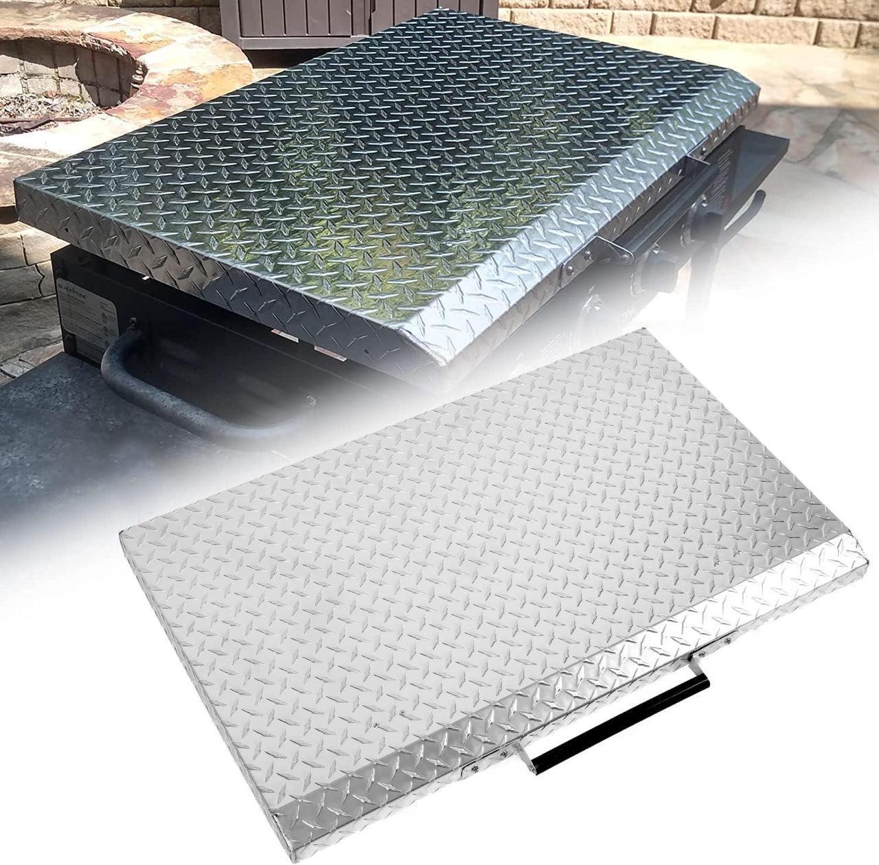 Alt view image 7 of 7 - Ecotric Griddle Cover Compatible with 36 Inch Blackstone Grill Griddle Lid Hard Cover with Stainless Steel Handle for Outdoor BBQ Hood Blackstone Griddle Accessories Waterproof Silvery Aluminum