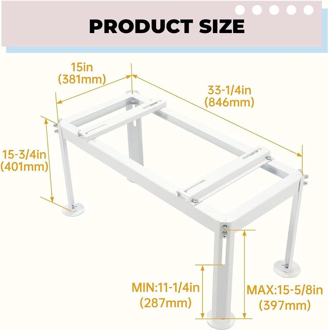 Alt view image 3 of 7 - Ecotric Ground Stand Bracket Mount for Mini Split Air Conditioner Heat Pump 9,000-12,000 BTU Heavy Duty Steel Powder Coated
