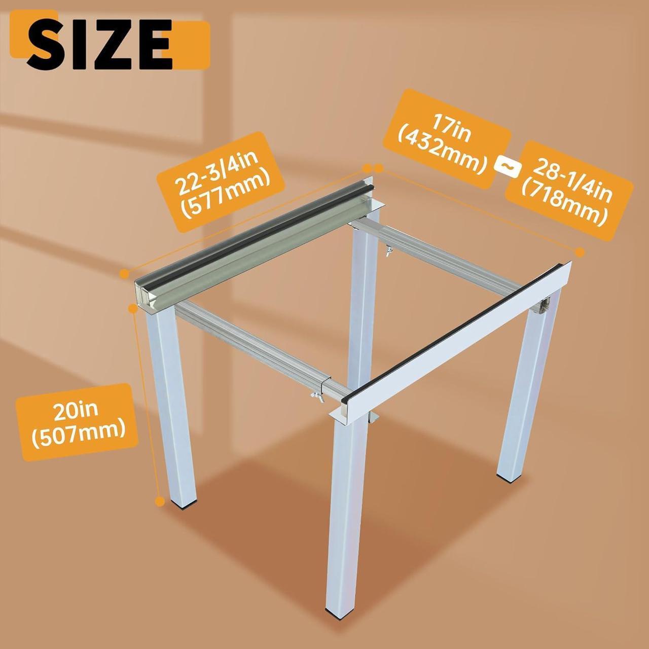 Alt view image 4 of 7 - Ecotric  Air Conditioner Bracket, Air Handler/Furnace Stand, Air Handler Stand Heat Pump Base, Steel Gound Stand for Central AC Silvery