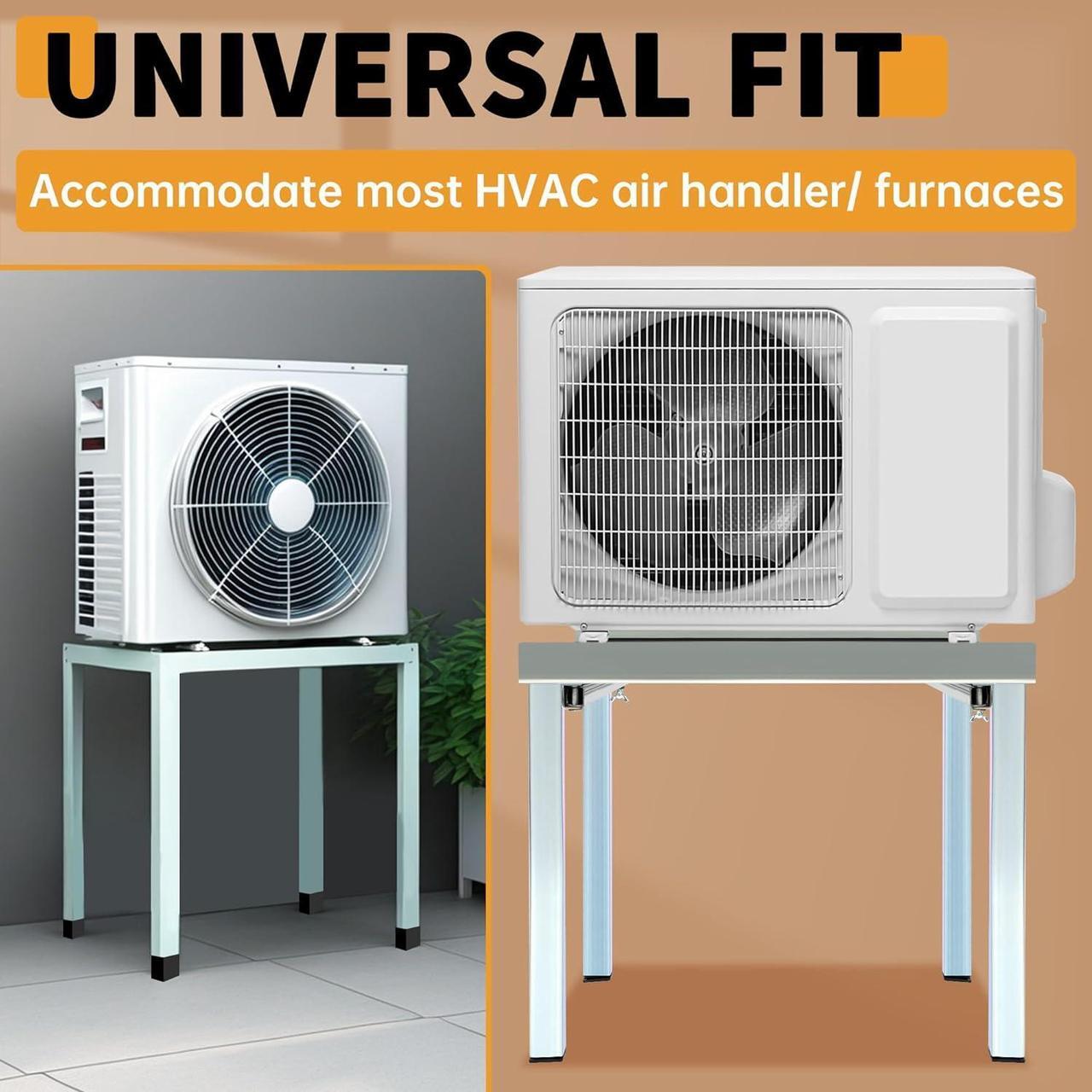 Alt view image 5 of 7 - Ecotric  Air Conditioner Bracket, Air Handler/Furnace Stand, Air Handler Stand Heat Pump Base, Steel Gound Stand for Central AC Silvery