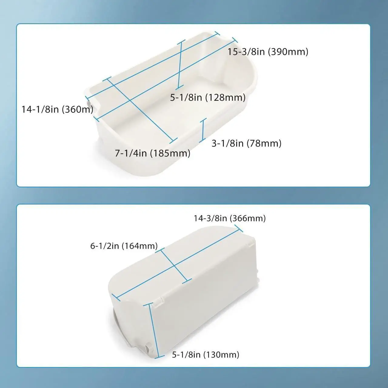 Alt view image 2 of 7 - Ecotric 240356401 AP2116036 Refrigerator Door Bin Shelf Bucket Shelf 240356405 240356406 240356409 Replacement only White Bin (2Pcs White)