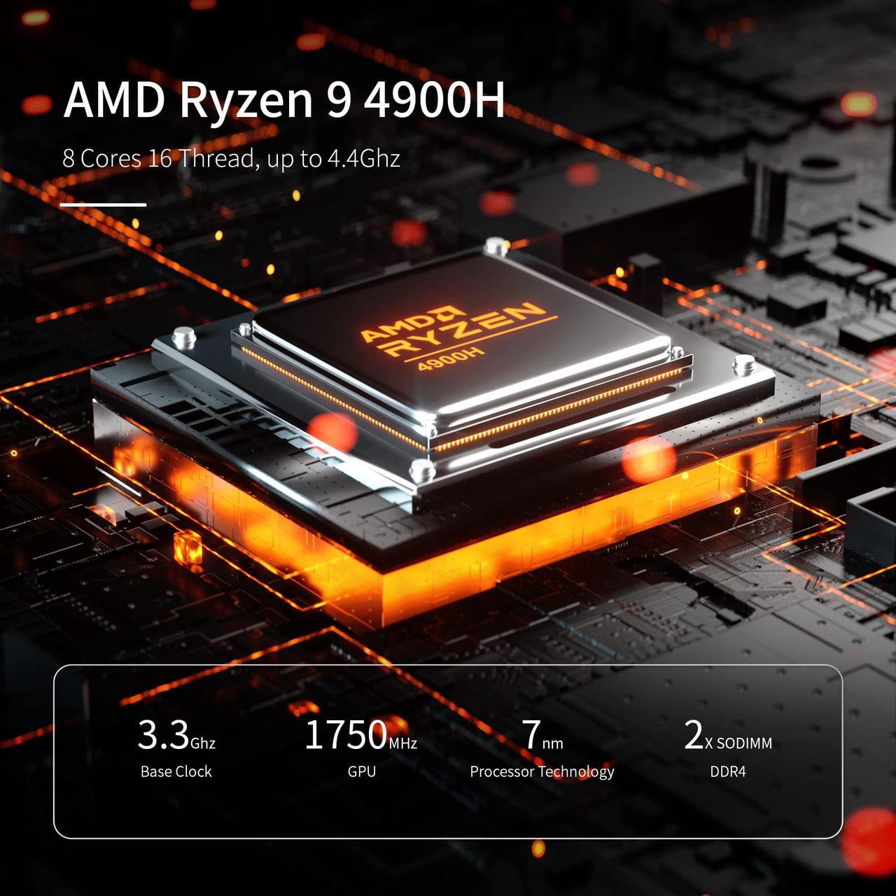Alt view image 4 of 7 - MINISFORUM Windows 11 Elitemini HM90 Mini PC AMD Ryzen 9 4900H Desktop Computer, 32 DDR4 +512GB SSD, HDMI/DP/USB-C 4K@60Hz Output, 2X RJ45 Port(1000/2500Mbps), 2X HDD Slot Mini Computer