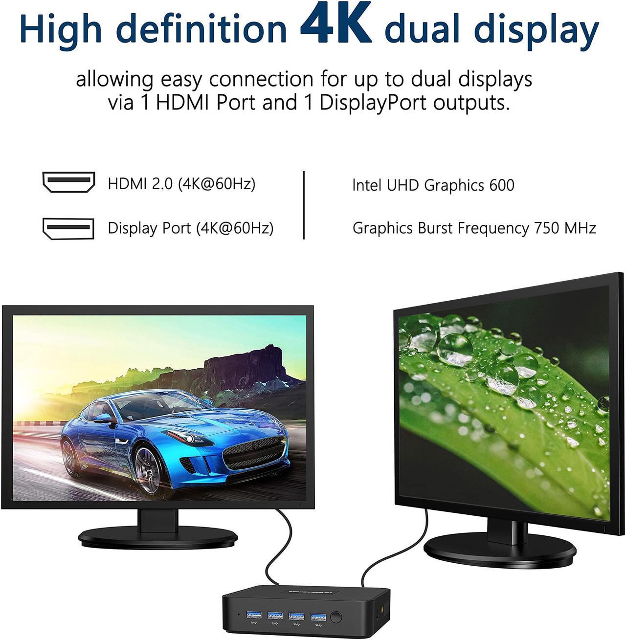 Alt view image 5 of 7 - Mini PC Windows 11 GK41 Mini Desktop Computers 8GB DDR4 256GB SSD Intel Celeron J4125 Processor Dual LAN Mini PC, Digital Mic, Business Small PC 4K HDMI/DisplayPort HTPC, Dual Band Wi-Fi Micro PC