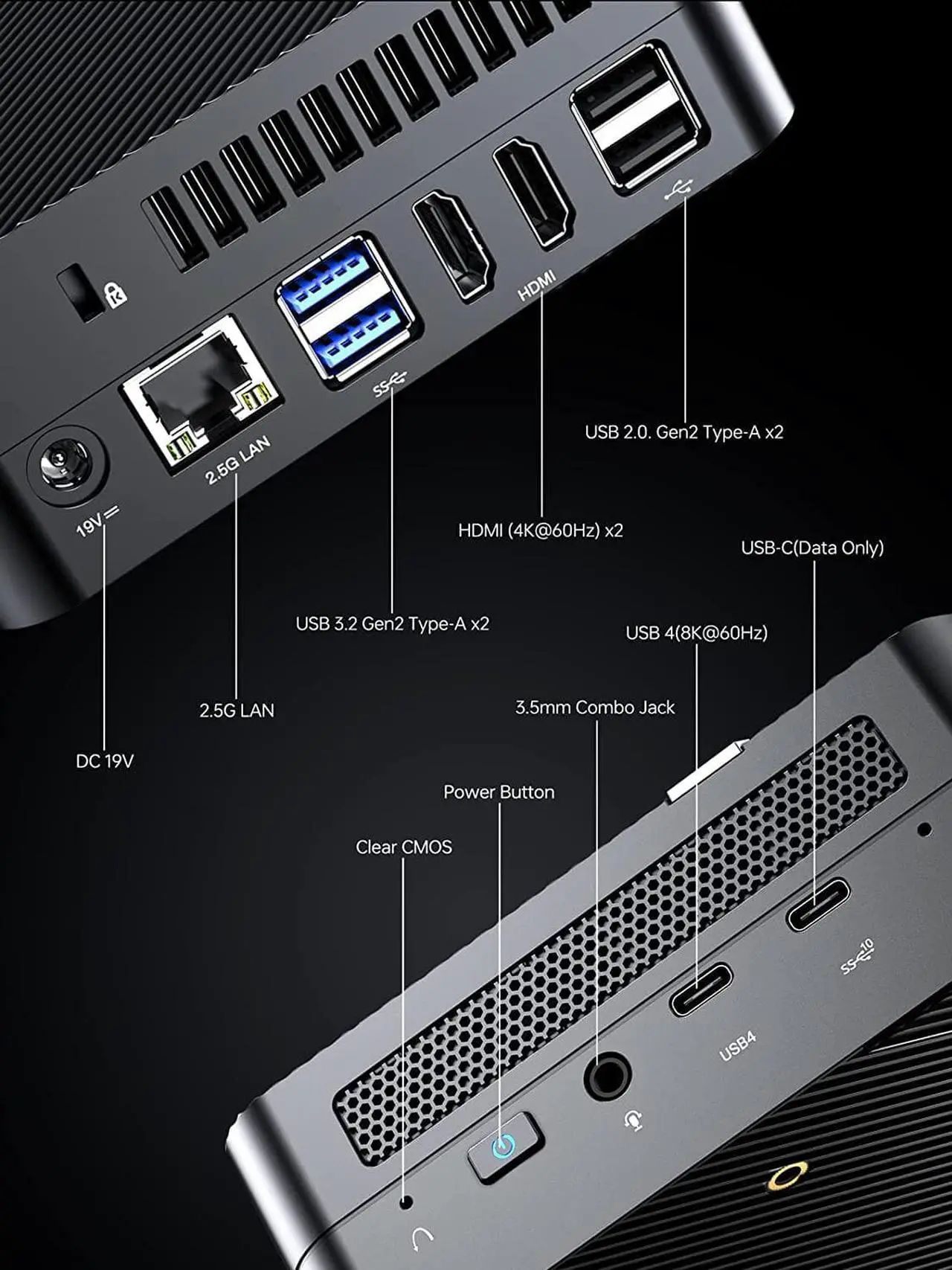 Alt view image 8 of 7 - MINISFORUM Venus Series UM773 Lite Mini PC Barebone Version Without RAM/SSD/OS AMD Ryzen 7 7735HS up to 4.75GHz AMD Radeon 680M Mini Computer, 2 x HDMI,1x USB4,5X USB Ports,WiFi 6,BT5. 2