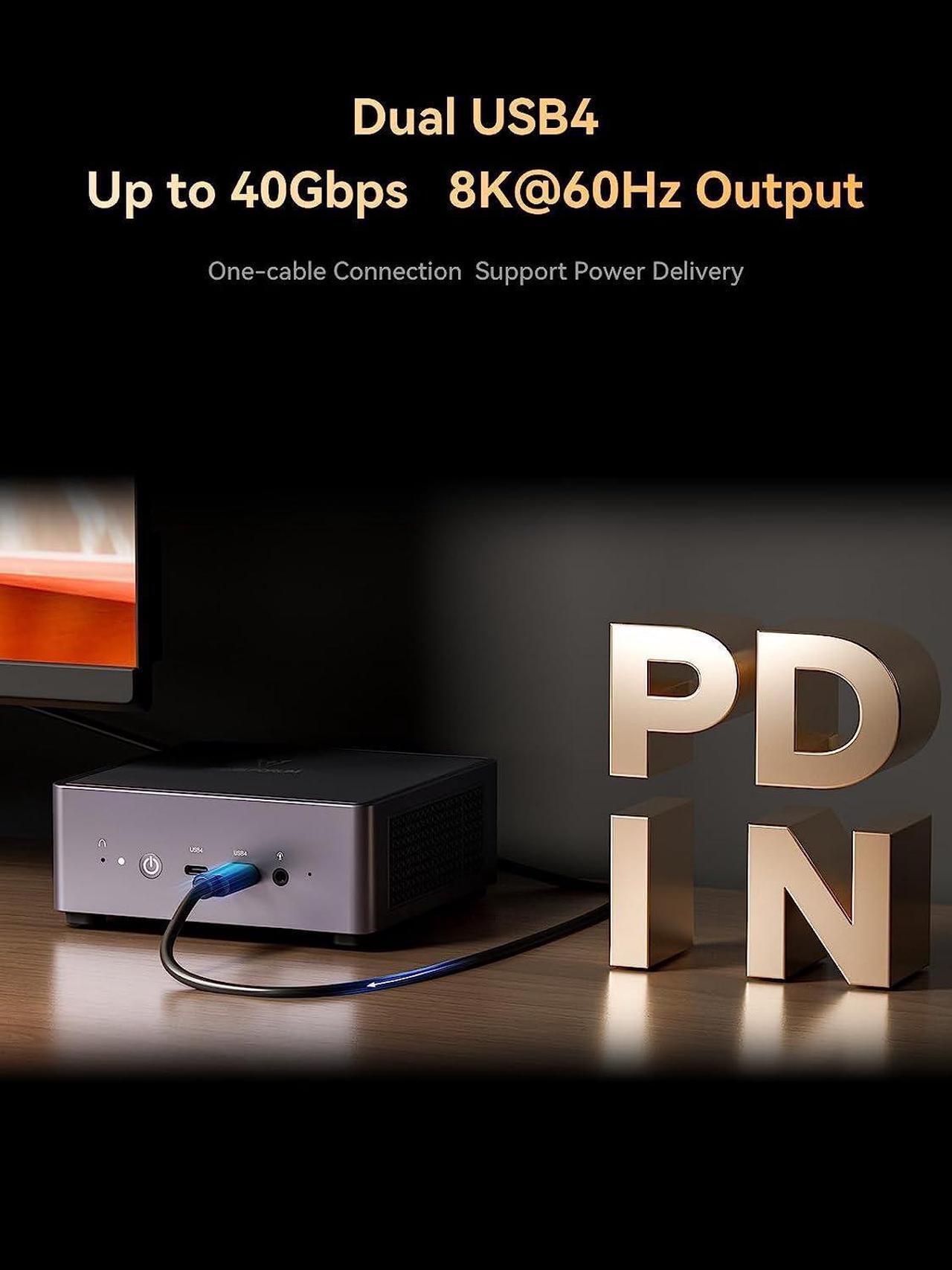 Alt view image 4 of 7 - MINISFORUM Venus Series UM790 Pro Mini PC AMD Ryzen 9 7940HS DDR5 64GB 1TB PCIe4.0 SSD Personal Computer, 2xHDMI(4K) 2x USB4(DP|8K) Outputs, AMD Radeon 780M Graphics