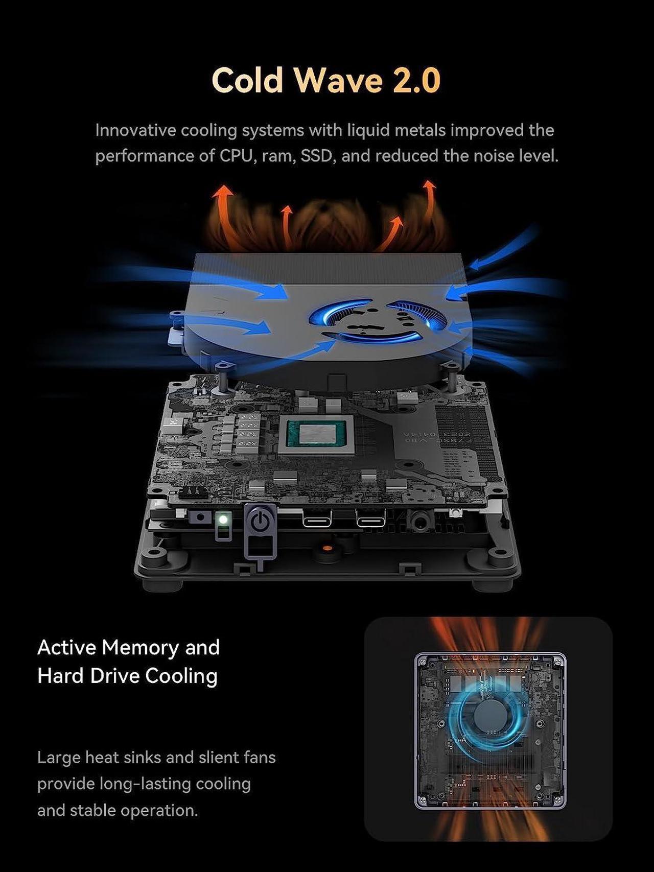 Alt view image 6 of 7 - MINISFORUM Venus Series UM790 Pro Mini PC AMD Ryzen 9 7940HS DDR5 64GB 1TB PCIe4.0 SSD Personal Computer, 2xHDMI(4K) 2x USB4(DP|8K) Outputs, AMD Radeon 780M Graphics