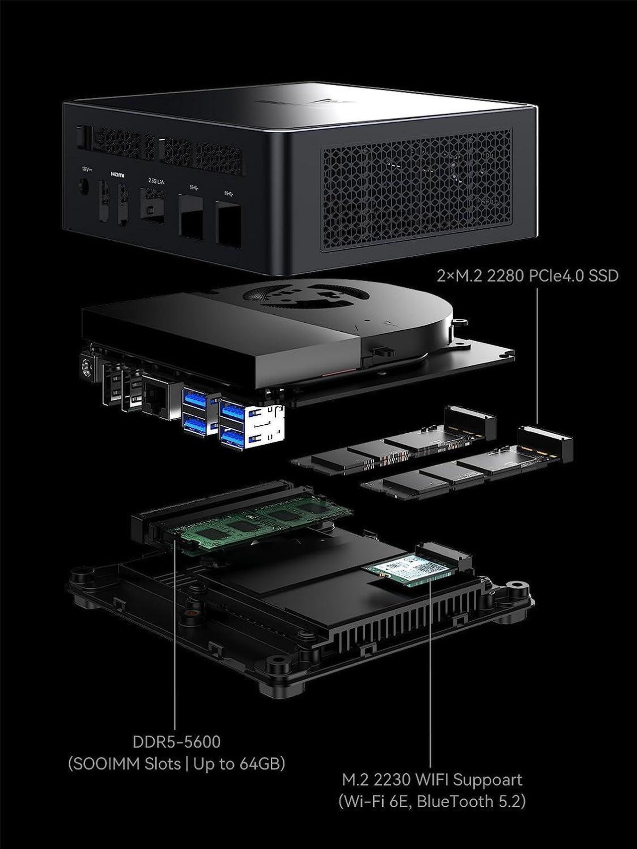Alt view image 5 of 7 - MINISFORUM Venus Series UM790 Pro Mini PC AMD Ryzen 9 7940HS DDR5 64GB 1TB PCIe4.0 SSD Personal Computer, 2xHDMI(4K) 2x USB4(DP|8K) Outputs, AMD Radeon 780M Graphics