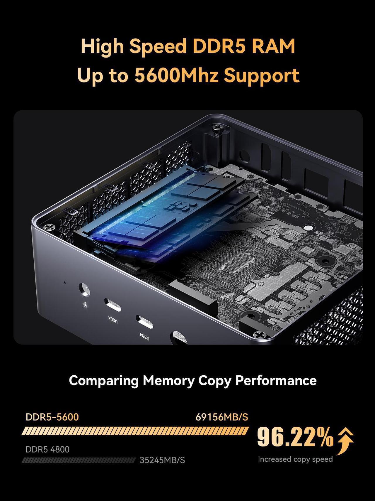 Alt view image 2 of 7 - MINISFORUM Venus Series UM790 Pro Mini PC AMD Ryzen 9 7940HS Barebone Personal Computer Without RAM/SSD/OS, 2xHDMI(4K) 2x USB4(DP|8K) Outputs, AMD Radeon 780M Graphics Personal Computer