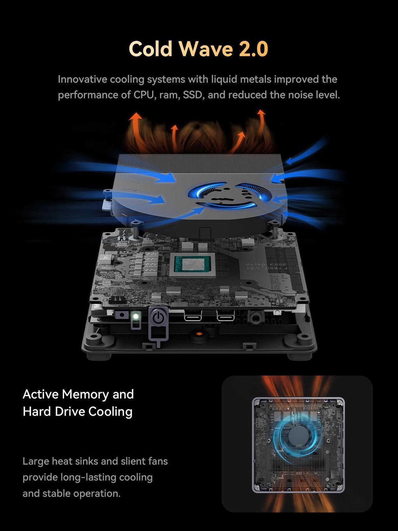 Alt view image 5 of 7 - MINISFORUM Venus Series UM790 Pro Mini PC AMD Ryzen 9 7940HS Barebone Personal Computer Without RAM/SSD/OS, 2xHDMI(4K) 2x USB4(DP|8K) Outputs, AMD Radeon 780M Graphics Personal Computer