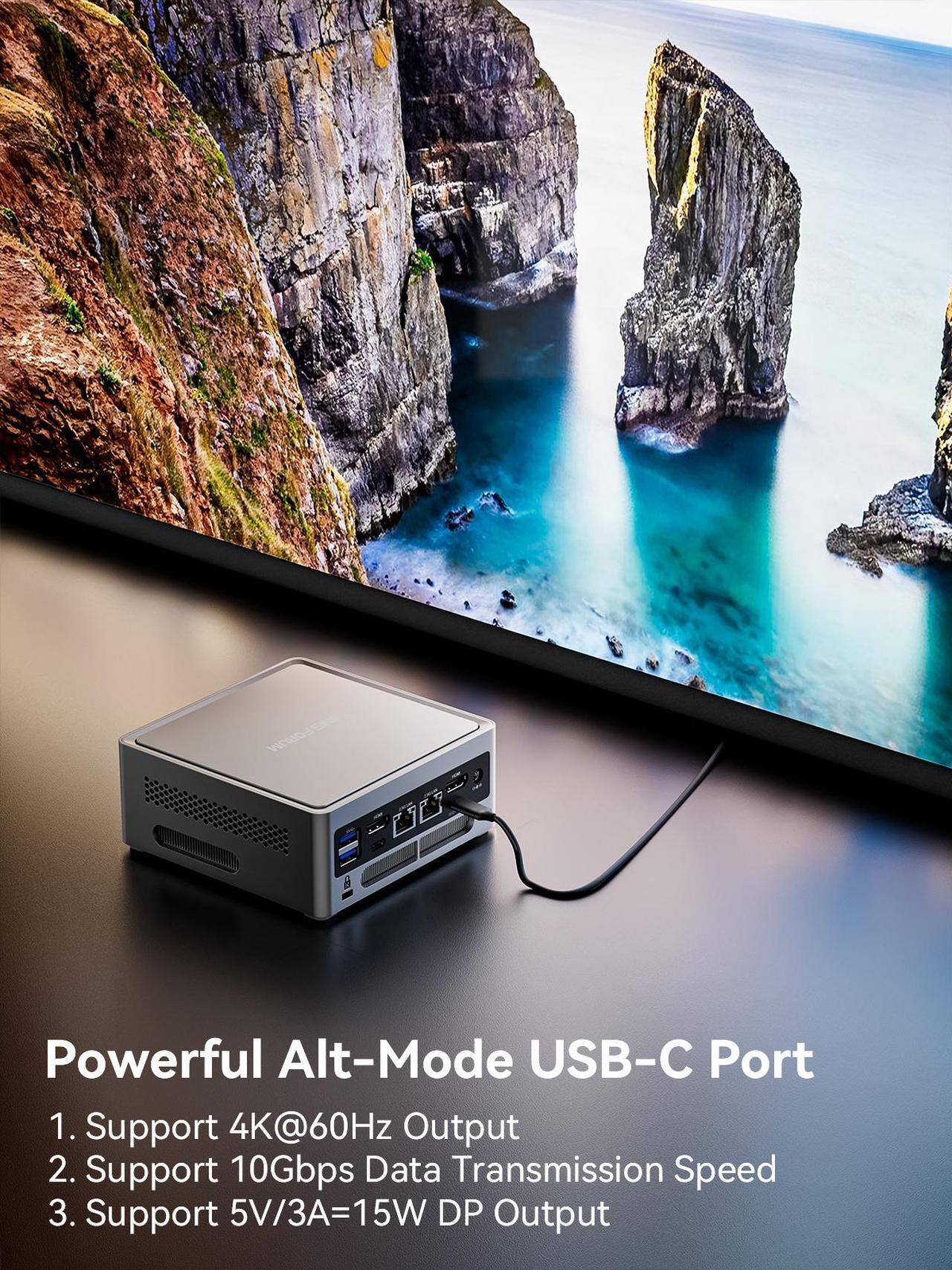 Alt view image 6 of 7 - MINISFORUM NAB6 Lite Mini PC Core i5-12600H(12C/16T, up to 4.5 GHz) Mini Computer 16GB RAM + 500GB SSD, 2xHDMI + 2xUSB-C 4K@60Hz Outputs, 2x2.5G LAN, 4xUSB3.2, Intel Iris Xe Graphics Desktop Computer