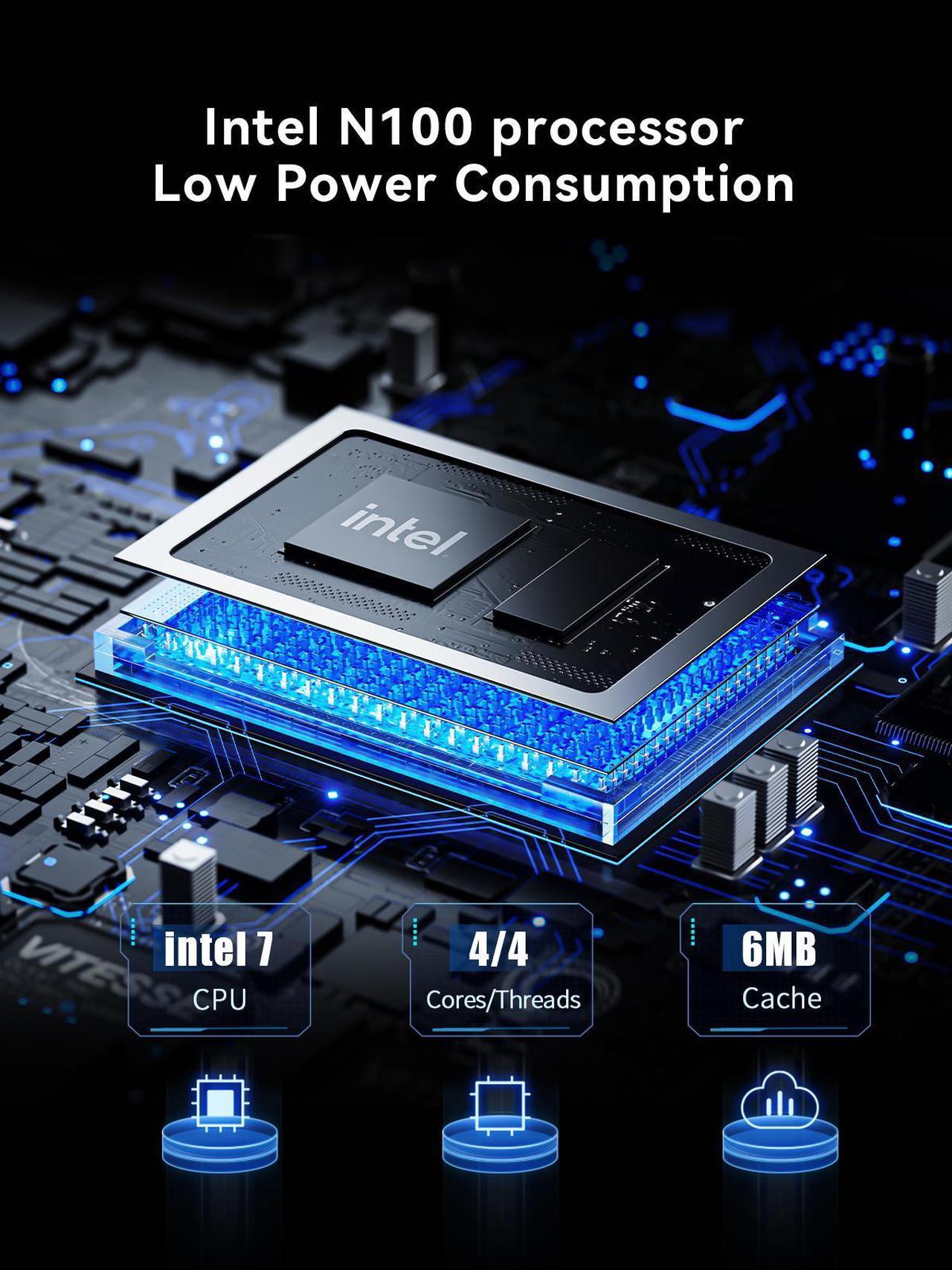 Alt view image 2 of 7 - MINISFORUM S100 Mini PC Stick 12th Gen Alder Lake N100(up to 3.4GHz) Micro PC, LPDDR5 8GB RAM UFS2.1 128GB, 1x HDMI, 1x USB-C Output, 2X USB3.2, 2.5G RJ45 Port, PD 65W Power Adapter Micro Computer