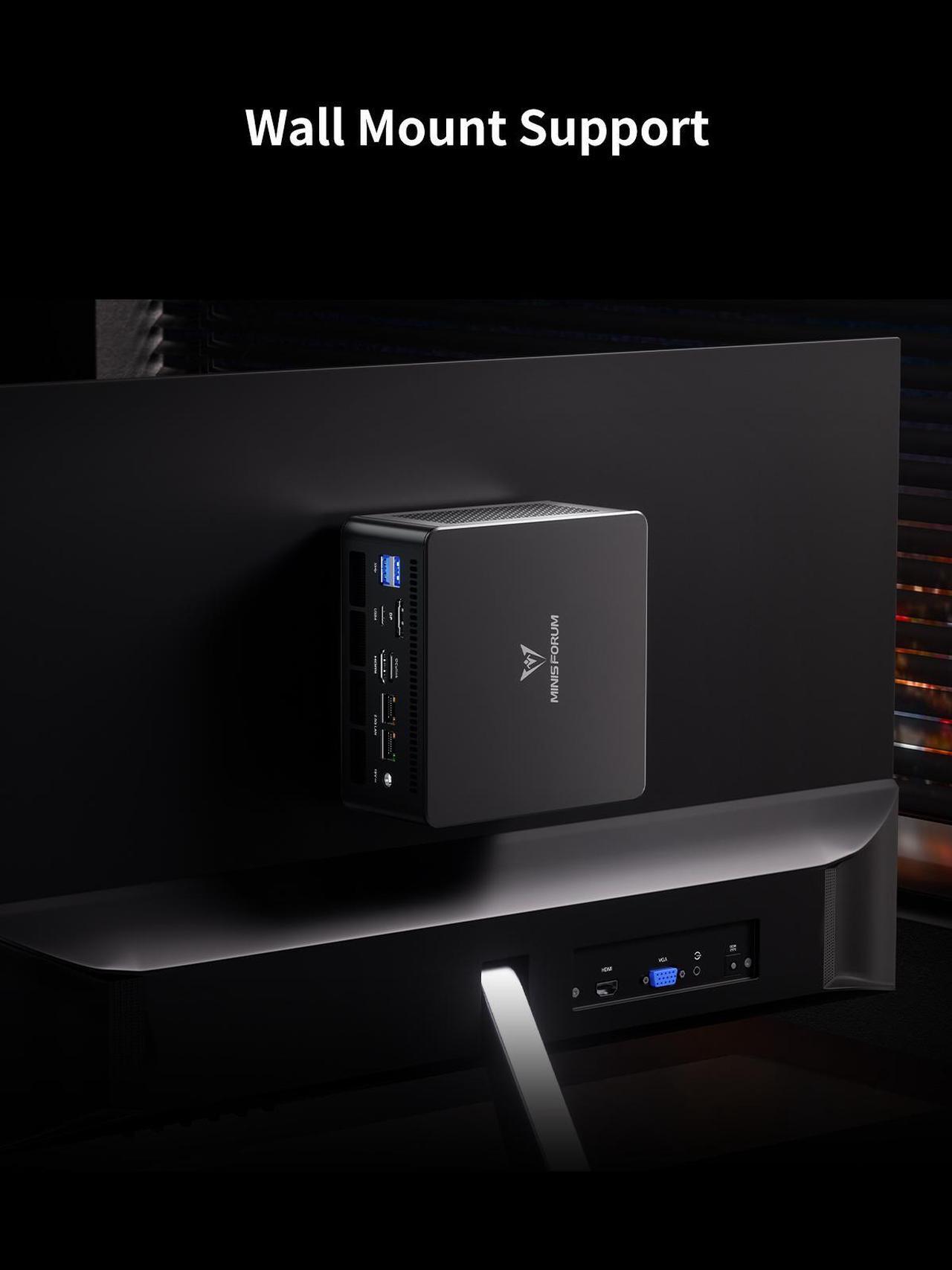 Alt view image 7 of 7 - MINISFORUM UM890 Pro Mini PC AMD Ryzen 9 8945HS(8C/16T, up to 5.2GHz) 64GB DDR5 1TB PCIe4.0 SSD, 2xUSB4(PD 8K)|1xHDMI|1xDP Four Outputs, 2x RJ45, BT5.2 4xUSB3.2 AMD Radeon 780M Graphics Micro Computer