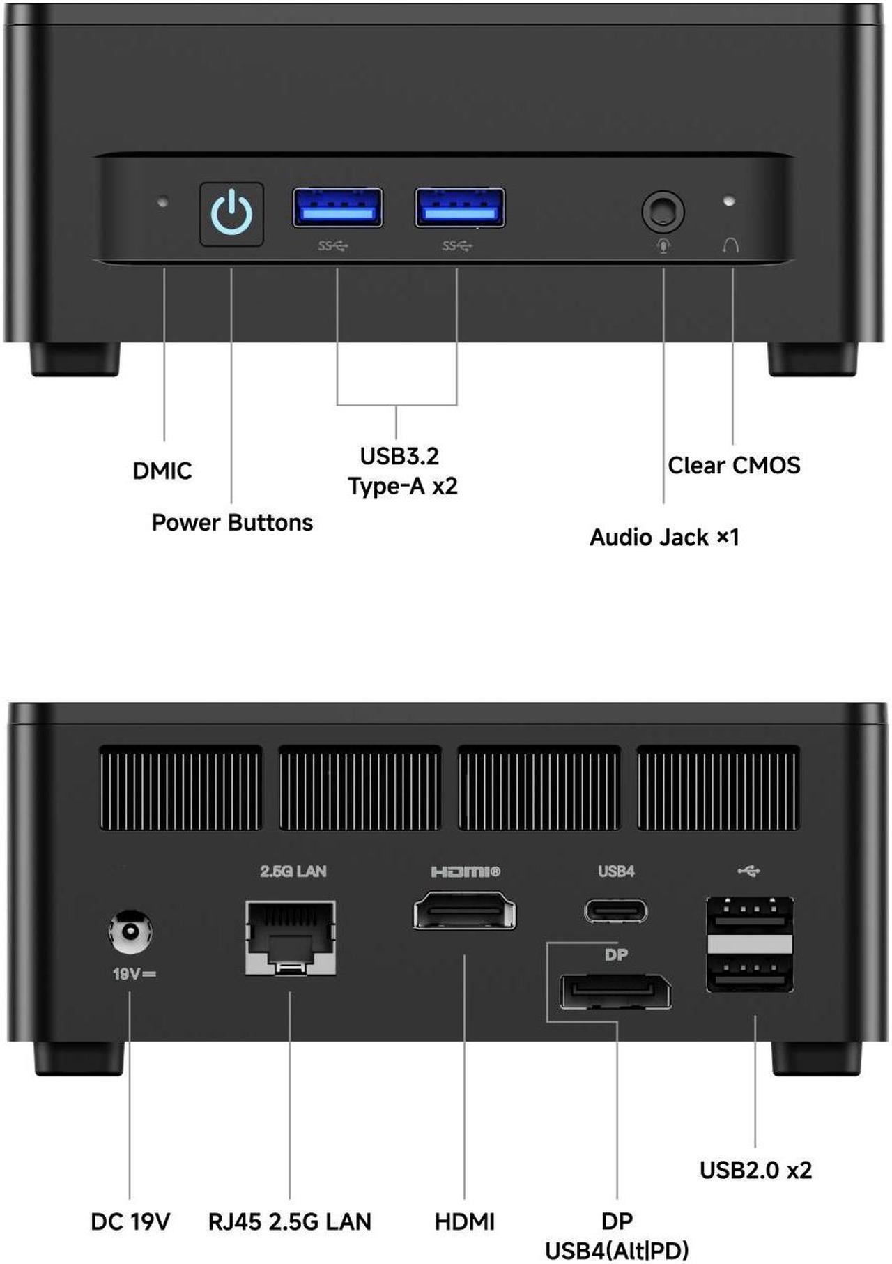 Alt view image 7 of 7 - MINISFORUM UM760 Slim Mini PC AMD Ryzen 5 7640HS 6C/12T Desktop Computer, DDR5 16G RAM+1TB SSD, HDMI/DP/USB4 8K@60Hz Output, 1X 2.5G RJ45 Port, 4X USB Port, Dual Band WiFi, AMD Radeon 760M Graphics