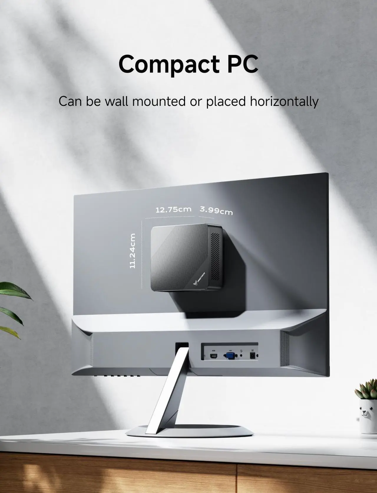 Alt view image 7 of 7 - MINISFORUM Mini PC UN100P Alder Lake N100 Micro Computer, 16GB RAM+512GB SSD, 2X HDMI TMDS/USB-C 4K Triple Display, 4X USB3.2, 2.5inch SATA HDD Slot, SD Card Slot Intel UHD Graphics Small Form Factor