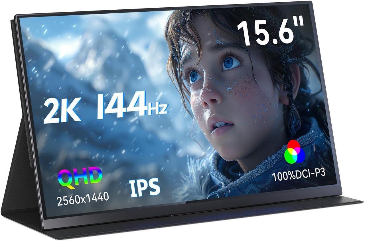 Main image of MINISFORUM Portable Monitor 15.6 inch 2K@144Hz QHD Mini HDMI USB-C Touchscreen Laptop Monitor Computer Display HDR IPS 400nit Brightness Gaming Monitor with Cover/Speaker for Mac/Phone/Xbox/Switch/PS4