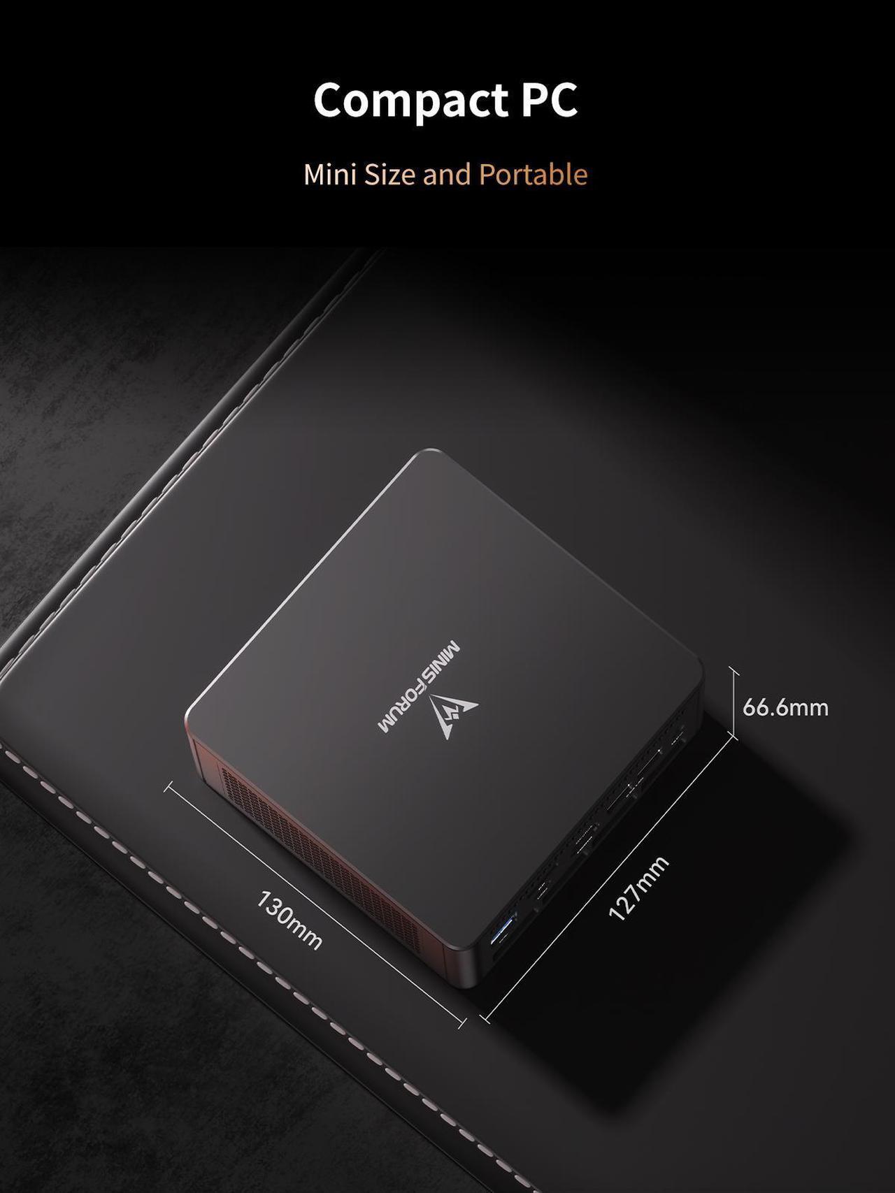 Alt view image 7 of 7 - MINISFORUM UM890 Pro Mini PC AMD Ryzen 9 8945HS(8C/16T, up to 5.2GHz) Barebone Version, 2xUSB4(PD 8K)|1xHDMI|1xDP Four Outputs, 2X RJ45, BT5.2 4xUSB3.2 AMD Radeon 780M Graphics Micro Computer
