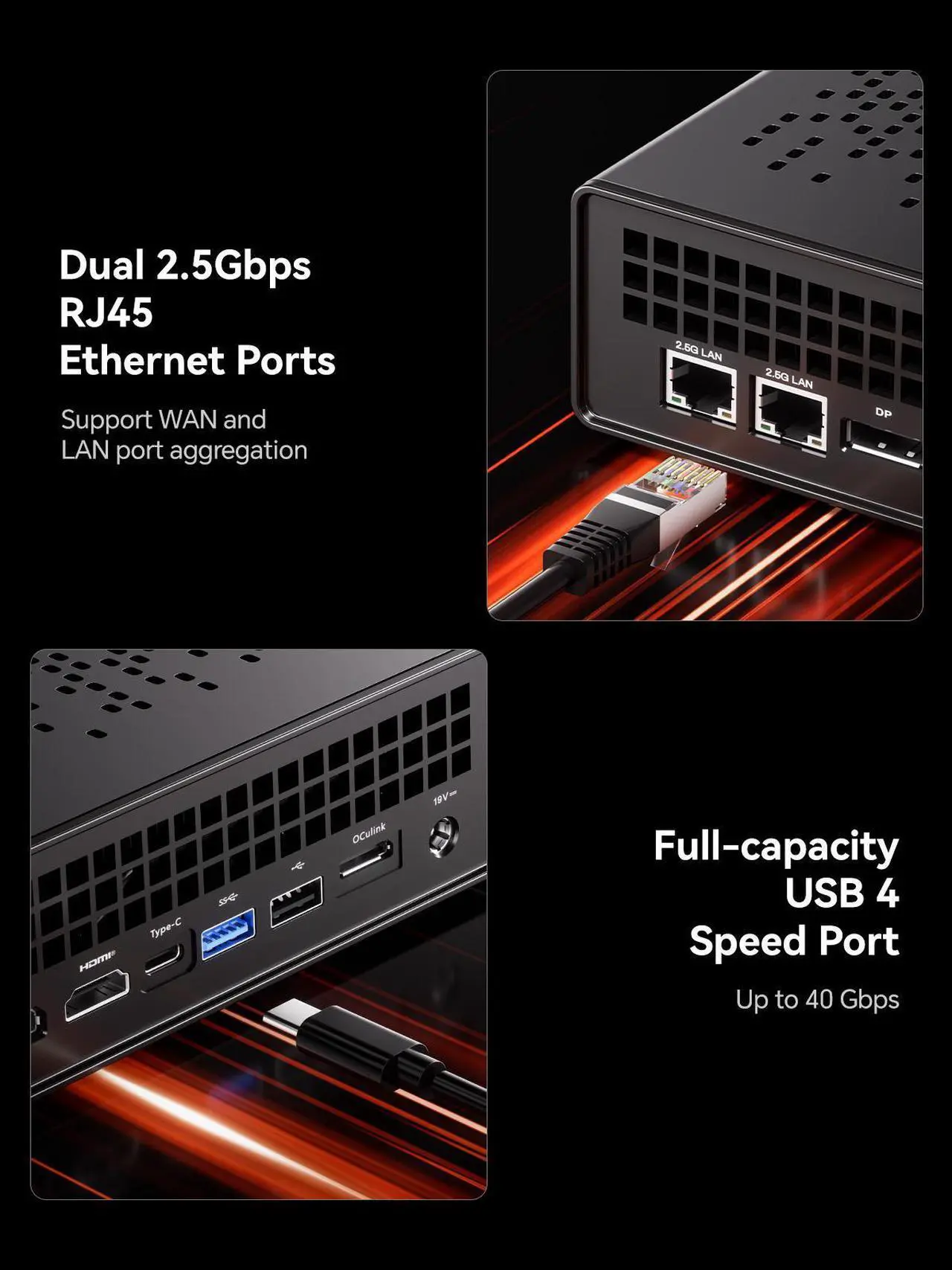 Alt view image 5 of 7 - MINISFORUM MS-A1 Workstation Barebone Version Without CPU/RAM/SSD/OS, HDMI/DP/USB-C Triple Display Mini PC, 2x2.5G LAN Port, 4X PCIe SSD Slot, Support AMD AM5 Socket CPU/Discrete Graphics Cards