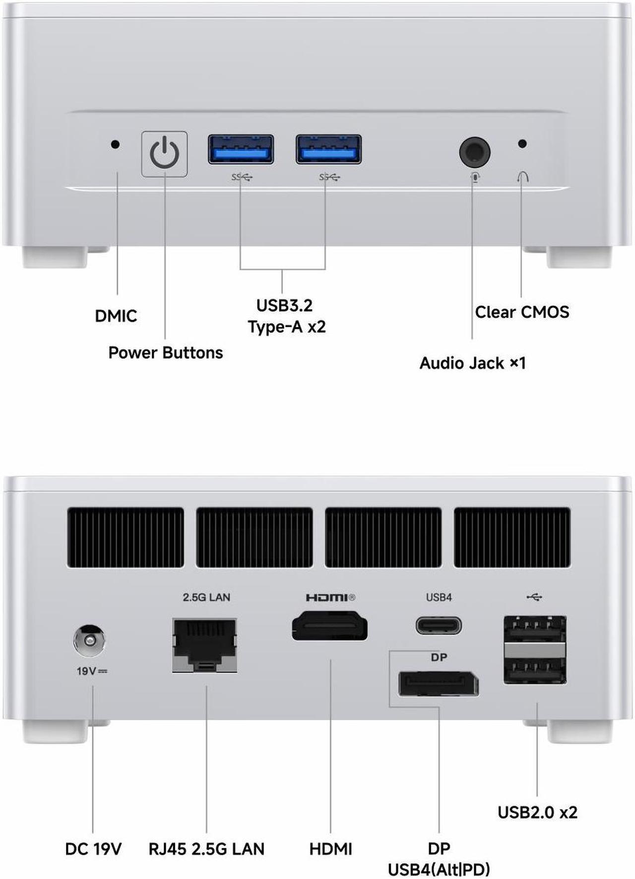 Alt view image 7 of 7 - MINISFORUM UM870 Slim Mini PC AMD Ryzen 7 8745H 8C/16T Desktop Computer Barebone Without RAM/SSD/OS, HDMI/DP/USB4 8K@60Hz Output, 1X2.5G RJ45 Port, 4XUSB Port, Dual Band WiFi, AMD Radeon 780M Graphics