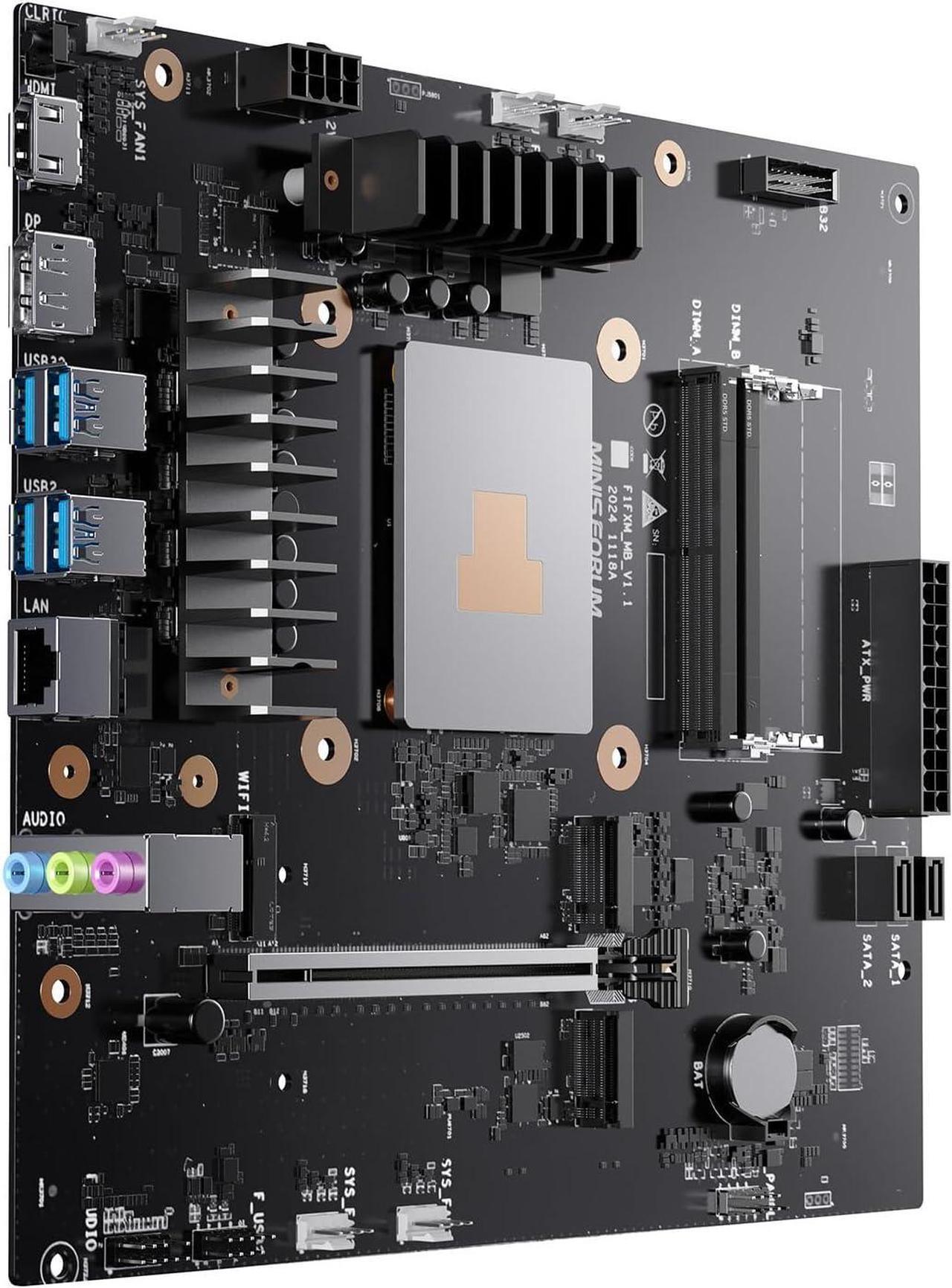 Alt view image 6 of 7 - MINISFORUM  BD795m Mini PC Motherboard  AMD Ryzen 9 7945HX DDR5 Barebone Gaming PC, 2x PCIe4.0 SSD,2xSATA3.0 HDD/SSD, HDMI2.1|DP1.4|, M.2 2230 Key E Slot