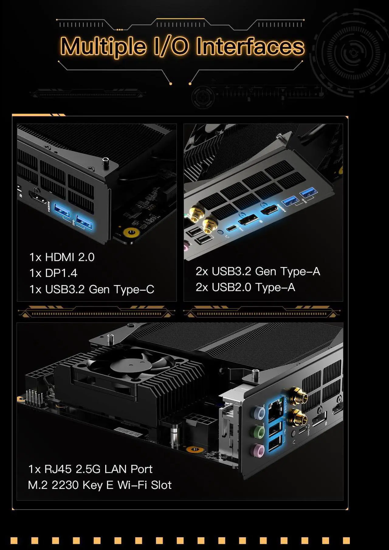 Alt view image 7 of 7 - MINISFORUM BD790i X3D Motherboard AMD Ryzen 9 7945HX3D(16C/32T) Gaming Mini PC Without RAM/SSD/OS, 2xDDR5 SODIMM Slots, 2xPCIe5.0 SSD, M.2 2230 Key E Slot, HDMI+DP+USB-C Video Outputs Computer