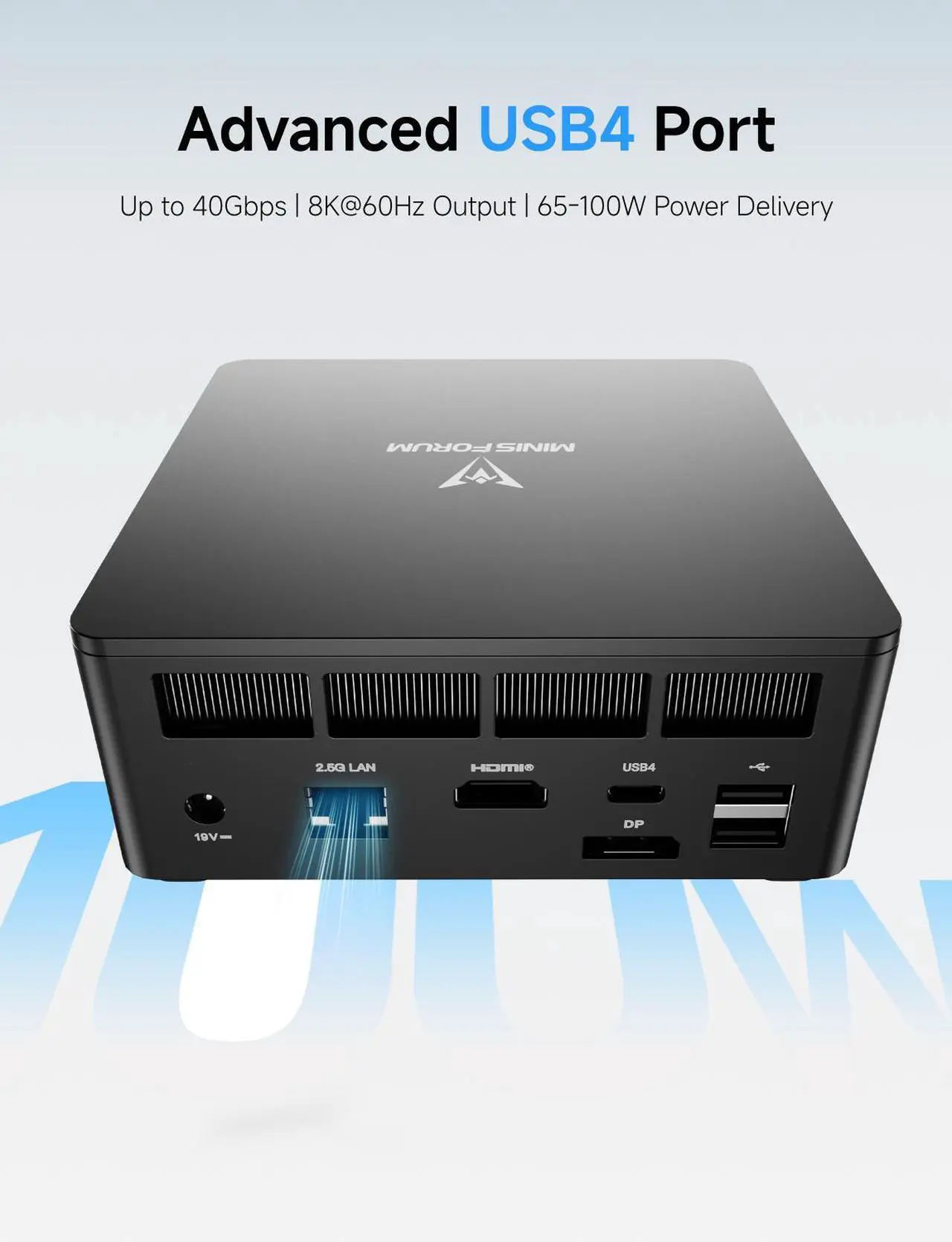 Alt view image 5 of 7 - MINISFORUM DeskMini UM690L Slim Mini PC AMD Ryzen 9 6900HX Small PC, 16GB LPDDR5 RAM+1TB PCIe4.0 SSD, HDMI/DP/USB4 Outputs, 2.5G LAN, WiFi 6E, 4xUSB Port AMD Radeon 680M Graphics Small Form Factor