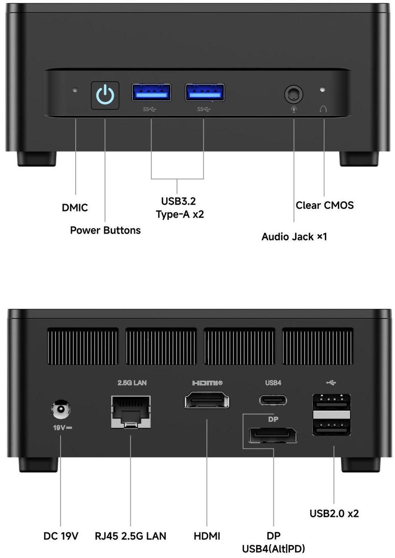 Alt view image 6 of 7 - MINISFORUM DeskMini UM690L Slim Mini PC AMD Ryzen 9 6900HX Small PC, 16GB LPDDR5 RAM+1TB PCIe4.0 SSD, HDMI/DP/USB4 Outputs, 2.5G LAN, WiFi 6E, 4xUSB Port AMD Radeon 680M Graphics Small Form Factor