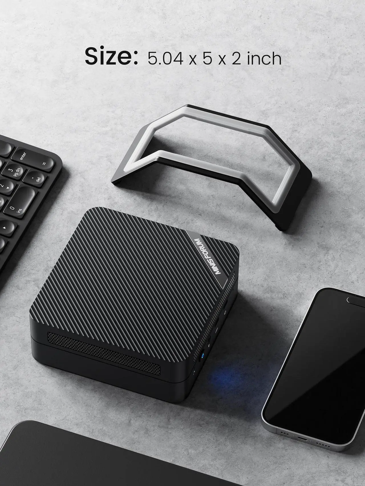 Alt view image 8 of 7 - MINISFORUM DeskMini UM560 XT Mini PC AMD Ryzen 5 5600H DDR4 16GB RAM+1T PCIe SSD Windows 11 Desktop Computer