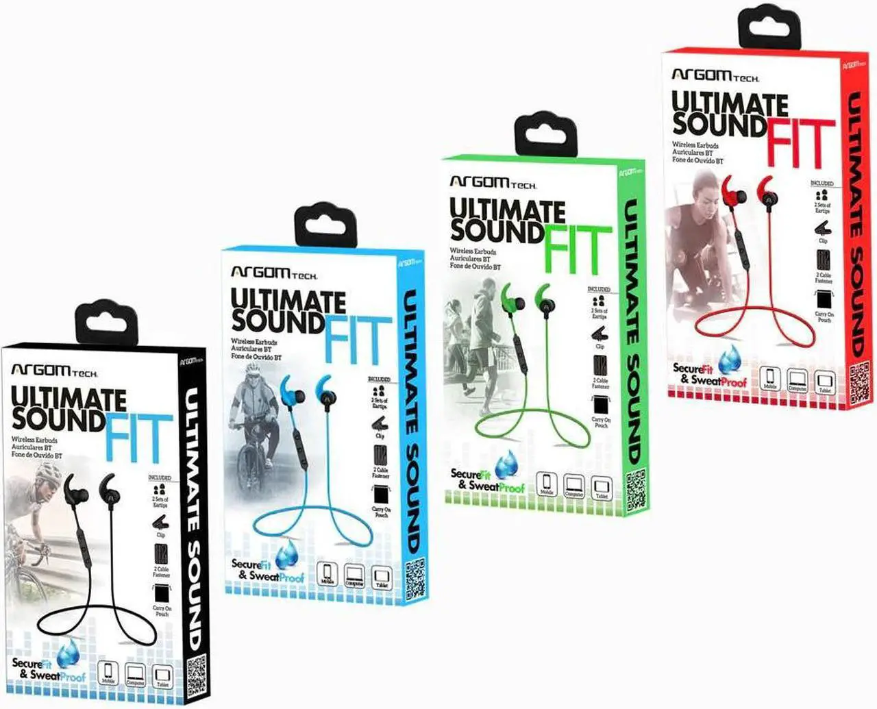 Alt view image 3 of 3 - Sports Earbuds, Wireless Bluetooth, Sweat Proof, Digital Volume Control and built-in Microphone, Soft silicone ear tips. Playback time: Up to 6 hours.