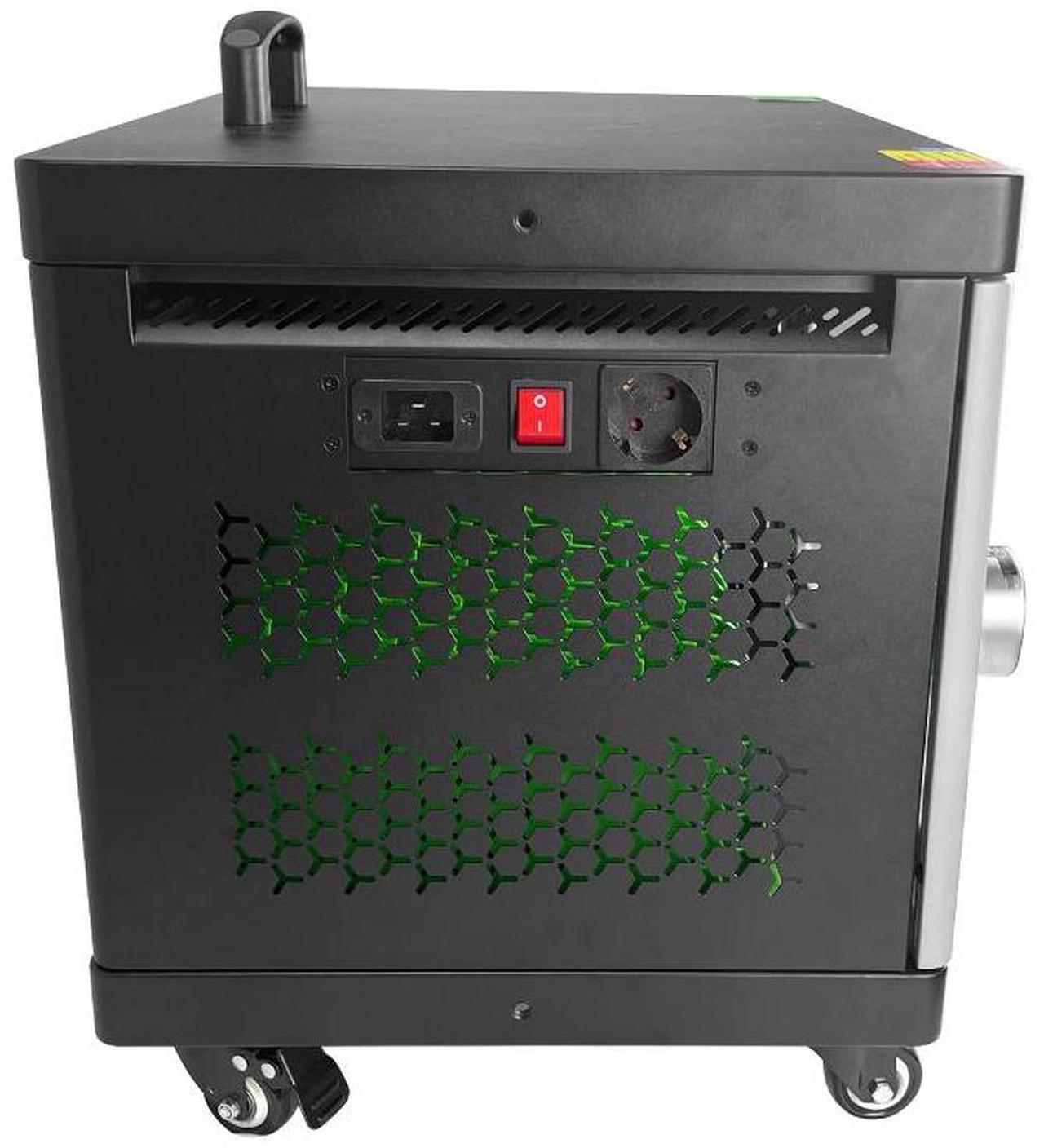 Alt view image 2 of 7 - Valiant Power VP-CX15 Charging Cabinet  15-Port Locking Charging Station with USB, Type-C, and AC Outlets, Smart Indicator, Wall-Mountable, Quiet Fan, Mobile Cart
