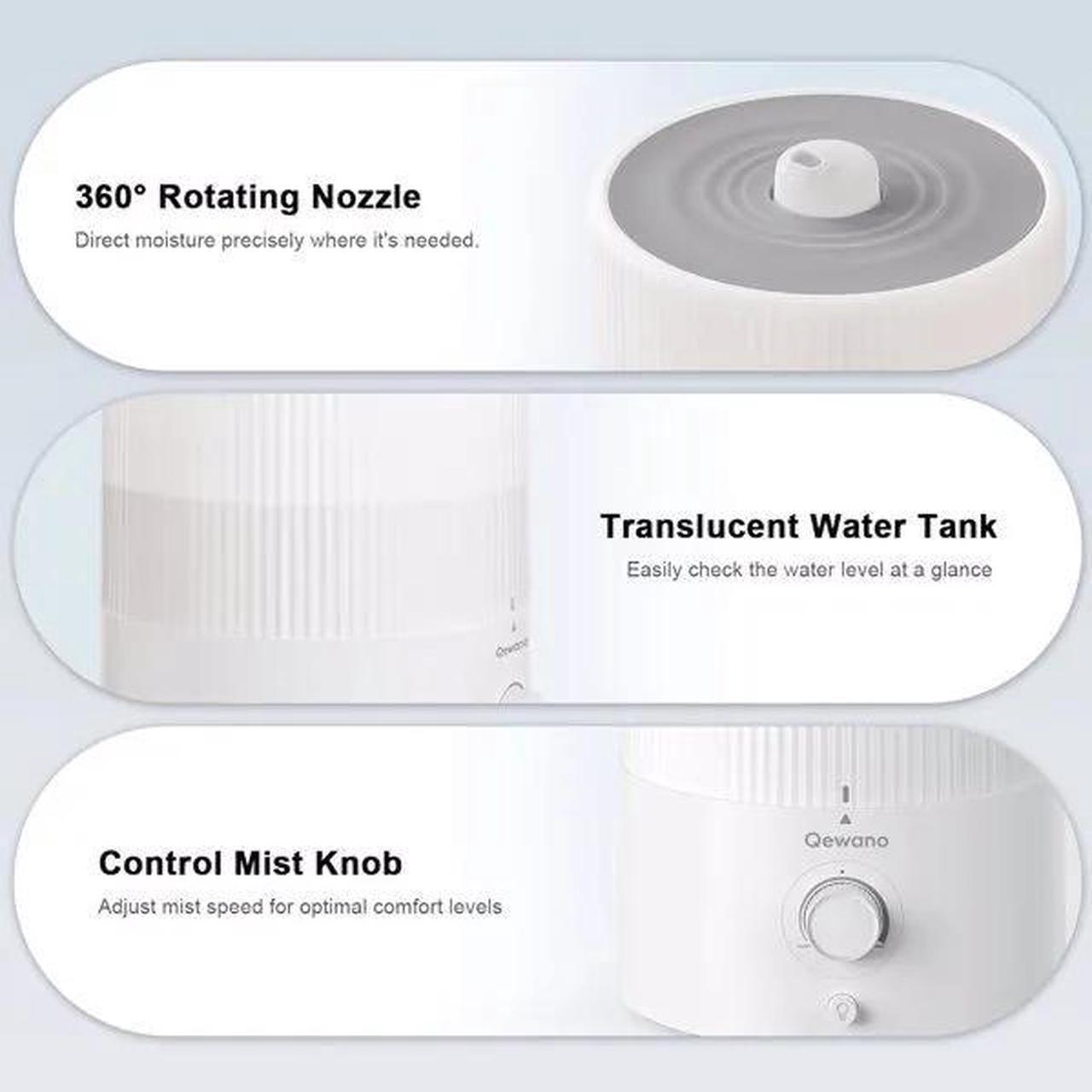 Alt view image 6 of 7 - 4L Top Fill Ultrasonic Cool Mist Humidifiers for Bedroom, with Oil Diffuser and Nightlight, for Baby Nursery & Plants, for Large Room, Lasts Up to 50 Hours, Auto Shut-Off